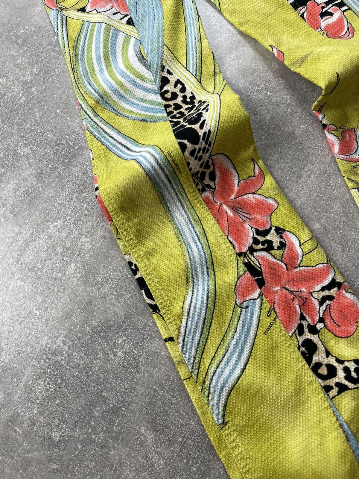 Other Rocco Barocco Tropical Y2K Leopard Zebra Floral Flared Pants Size 28" / US 6 / IT 42 - 10 Thumbnail