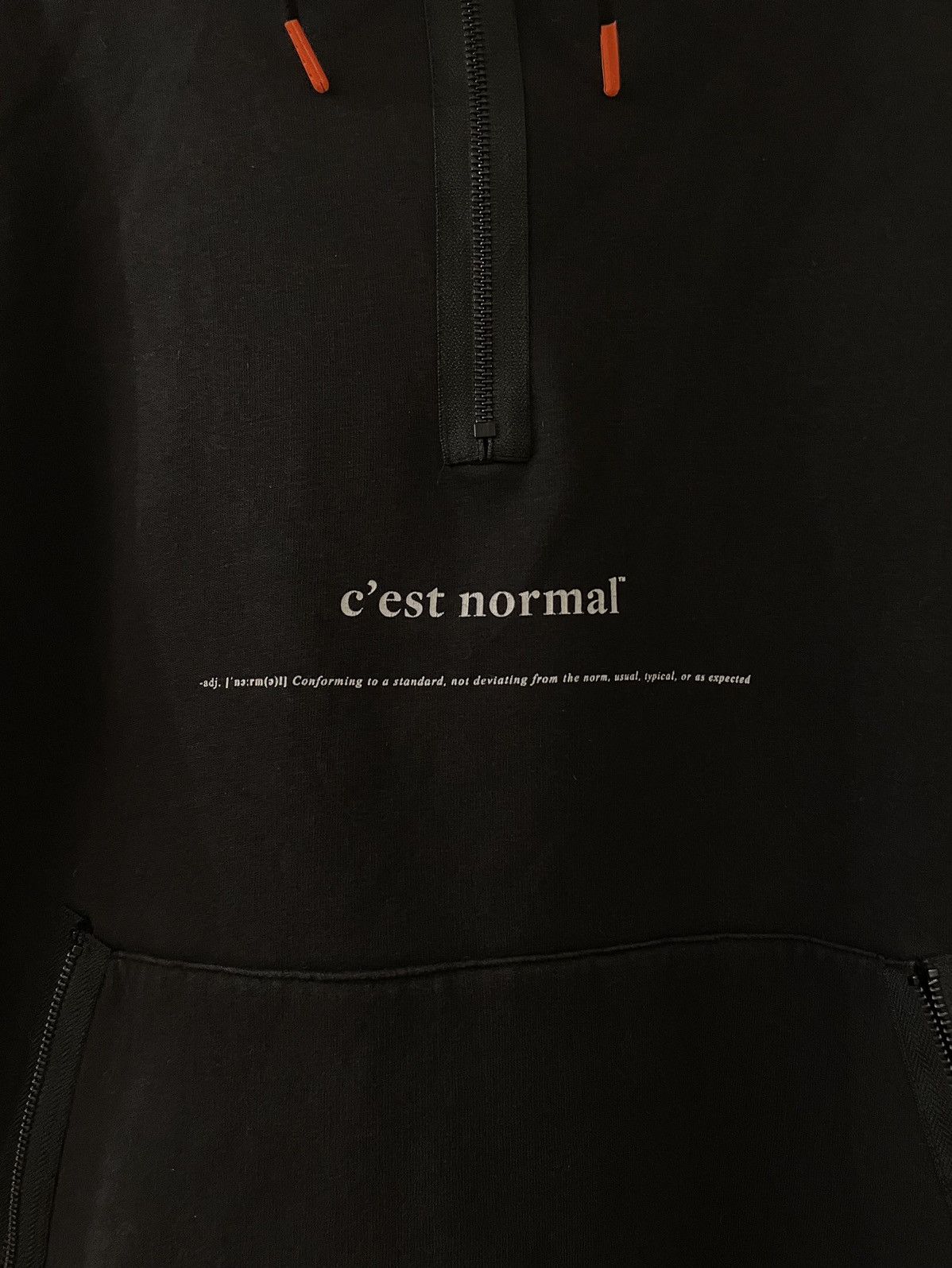 Designer × Streetwear Limited Edition C'est Normal Black Half Zip ...