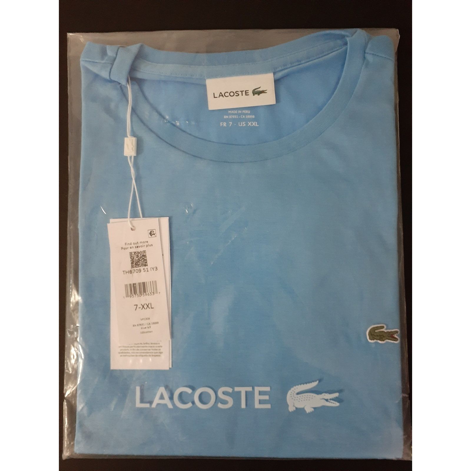 Lacoste Lacoste Mens Crew Neck Pima Cotton Jersey T-Shirt Bonnie XXL Size US XXL / EU 58 / 5 - 2 Thumbnail