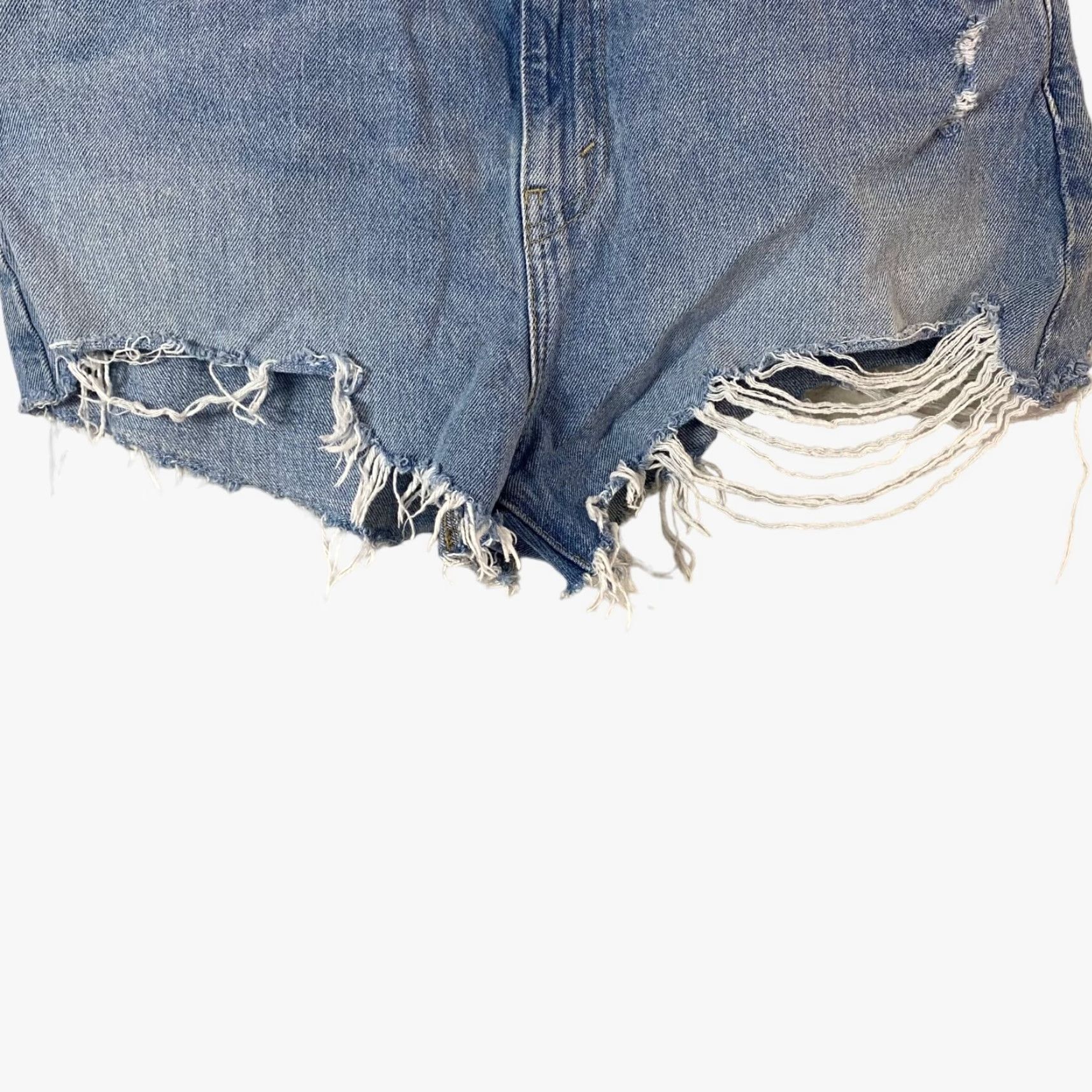 Levi's VINTAGE Levi's Silver Tab Blue Denim Cutoff Mom Shorts High Waist Womens 31 Inseam 3 in 5-Pocket Design Blue Size 24" / US 00 / IT 34 - 5 Thumbnail