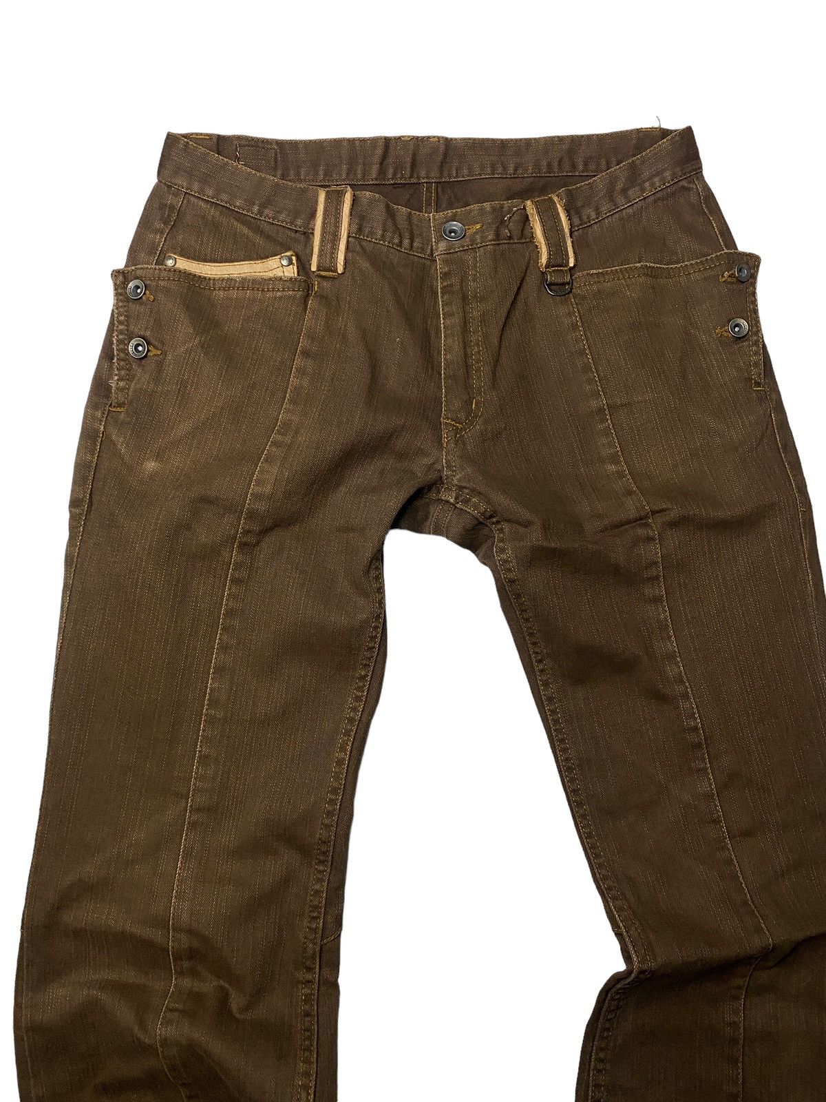 If Six Was Nine Nicole Club Flared Mudwash Leather Jeans Size US 30 / EU 46 - 4 Thumbnail