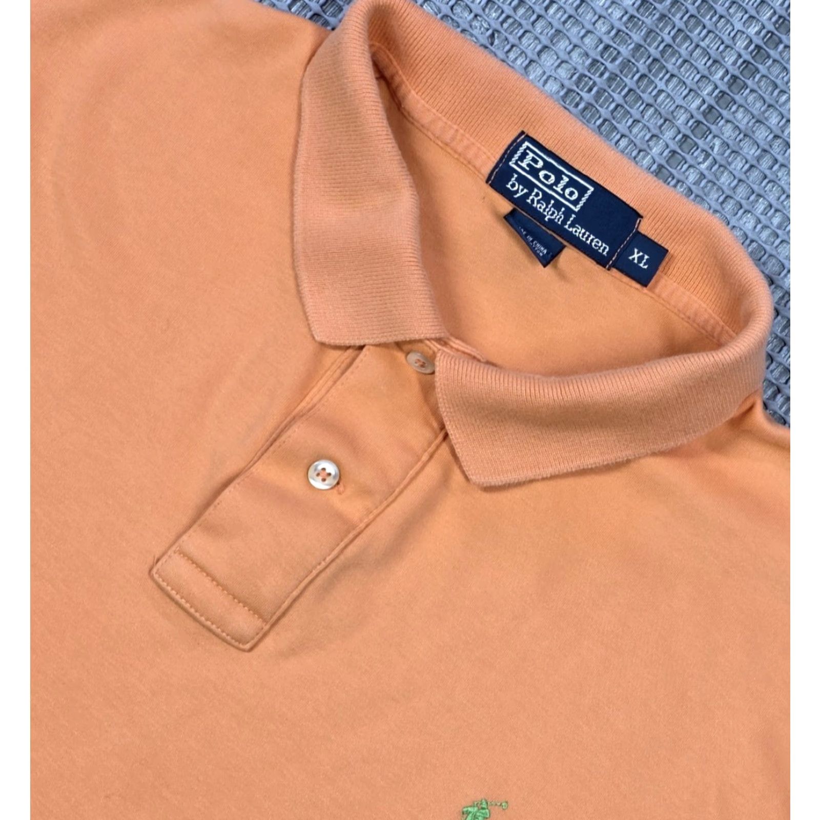 Polo Ralph Lauren VTG Ralph Lauren Polo Shirt XL Short Sleeve Orange Mens Soft Touch Teal Pony Size US XL / EU 56 / 4 - 5 Thumbnail