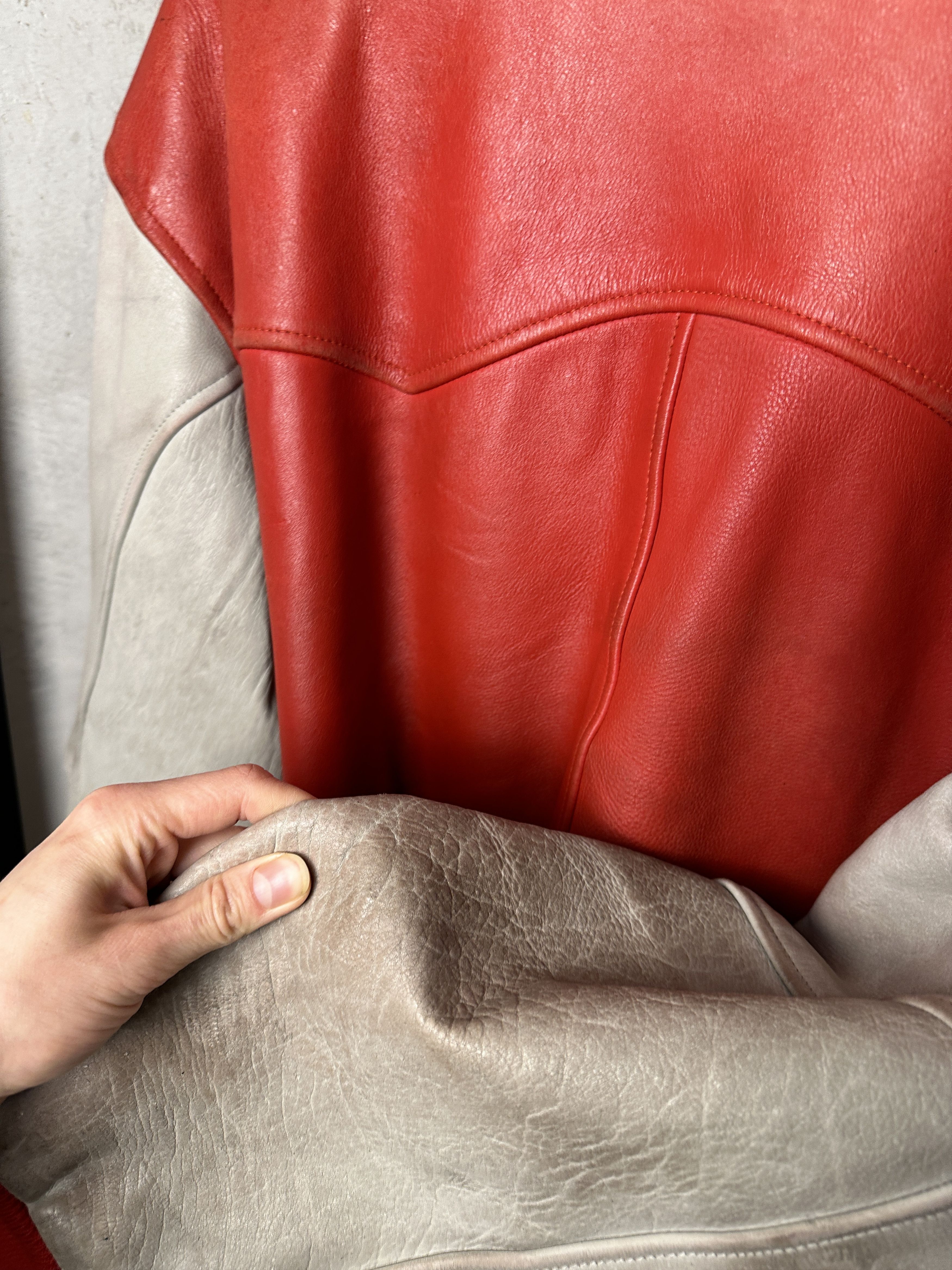 Genuine Leather Genuine Leather Red Bomber Jacket Size US XL / EU 56 / 4 - 8 Thumbnail