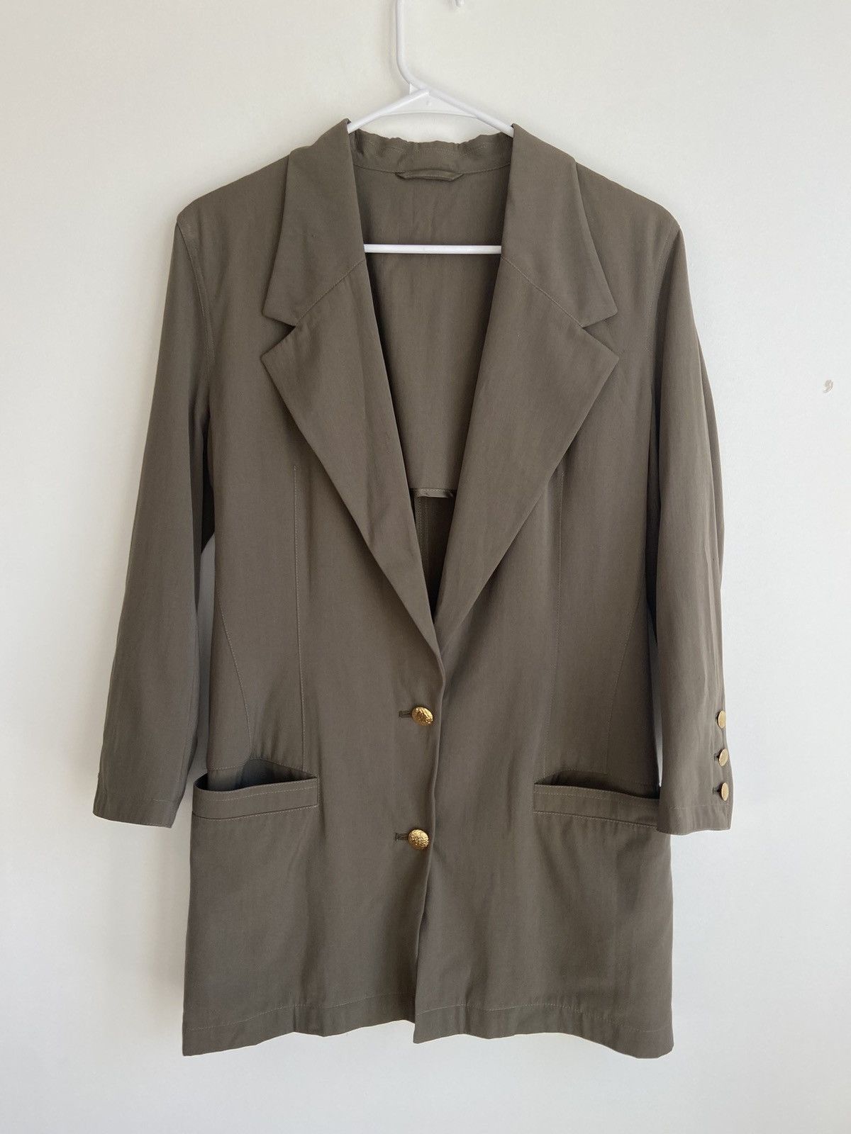 Versace Vintage Versace Khaki Blazer Size XS / US 0-2 / IT 36-38 - 2 Thumbnail