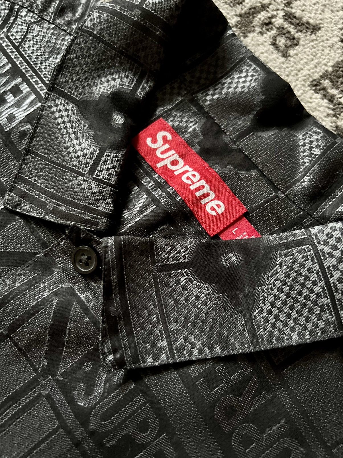 Supreme SUPREME TRAY JACQUARD S/S SHIRT BLACK Size US L / EU 52-54 / 3 - 4 Thumbnail