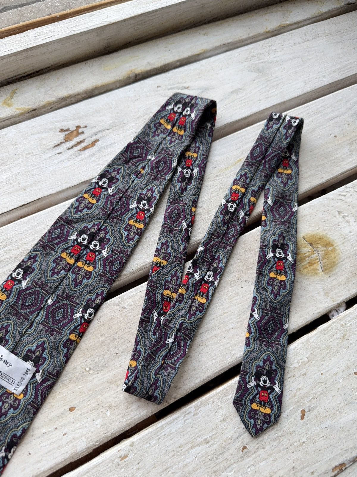 Cartoon Network × Disney × Vintage Vintage Disney Mickey Mouse Silk Tie Atlas Design Size ONE SIZE - 8 Thumbnail