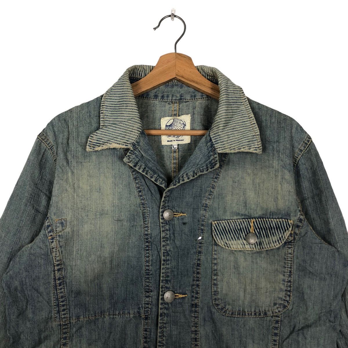 Blue Blue Japan 🔥Denim Work Jacket Blue Blue Made in Heaven Japan Size US L / EU 52-54 / 3 - 3 Thumbnail
