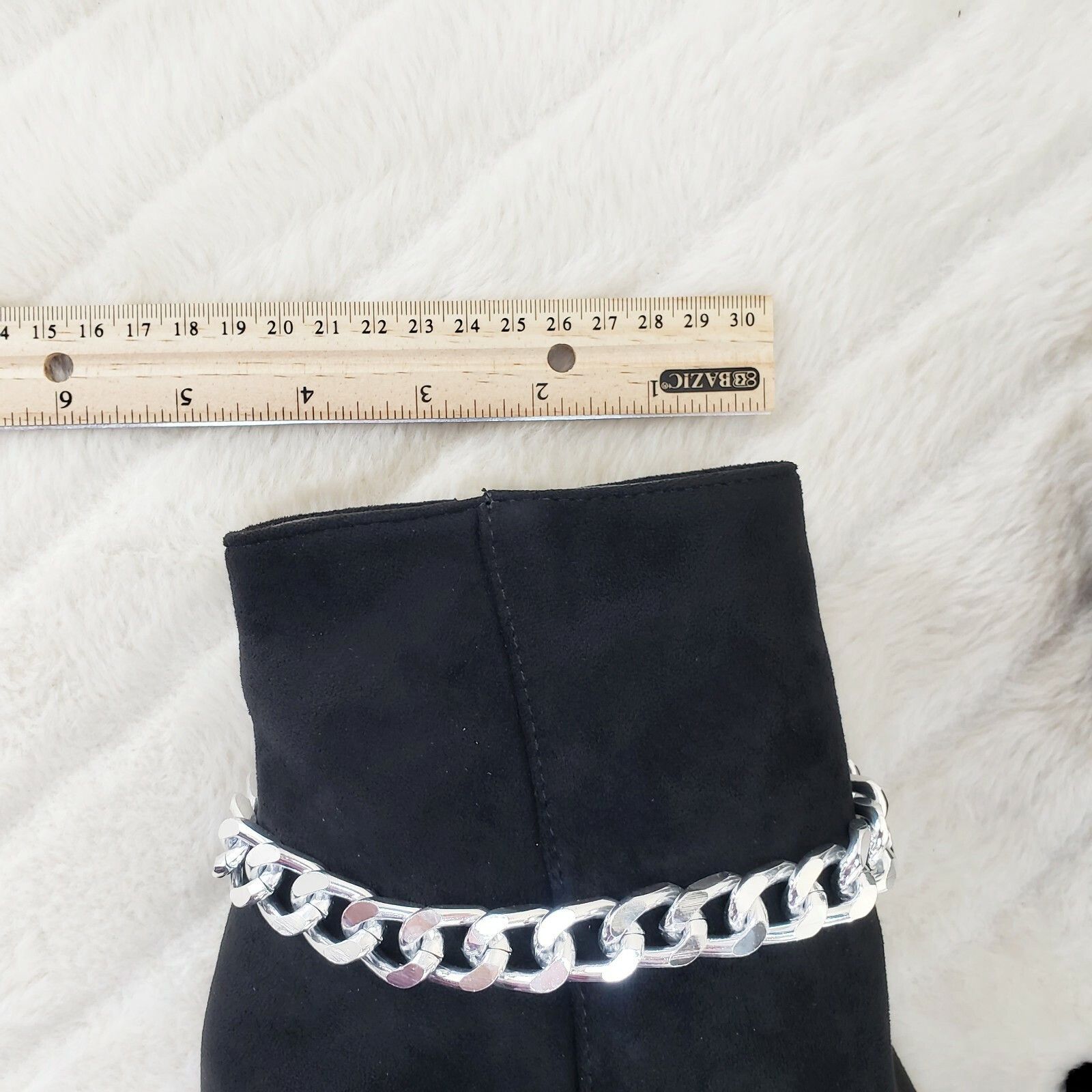 Other Crave Black FX Suede & Chain Sexy Pointy Toe 4" Stiletto Hig Size US 9 / IT 39 - 9 Thumbnail