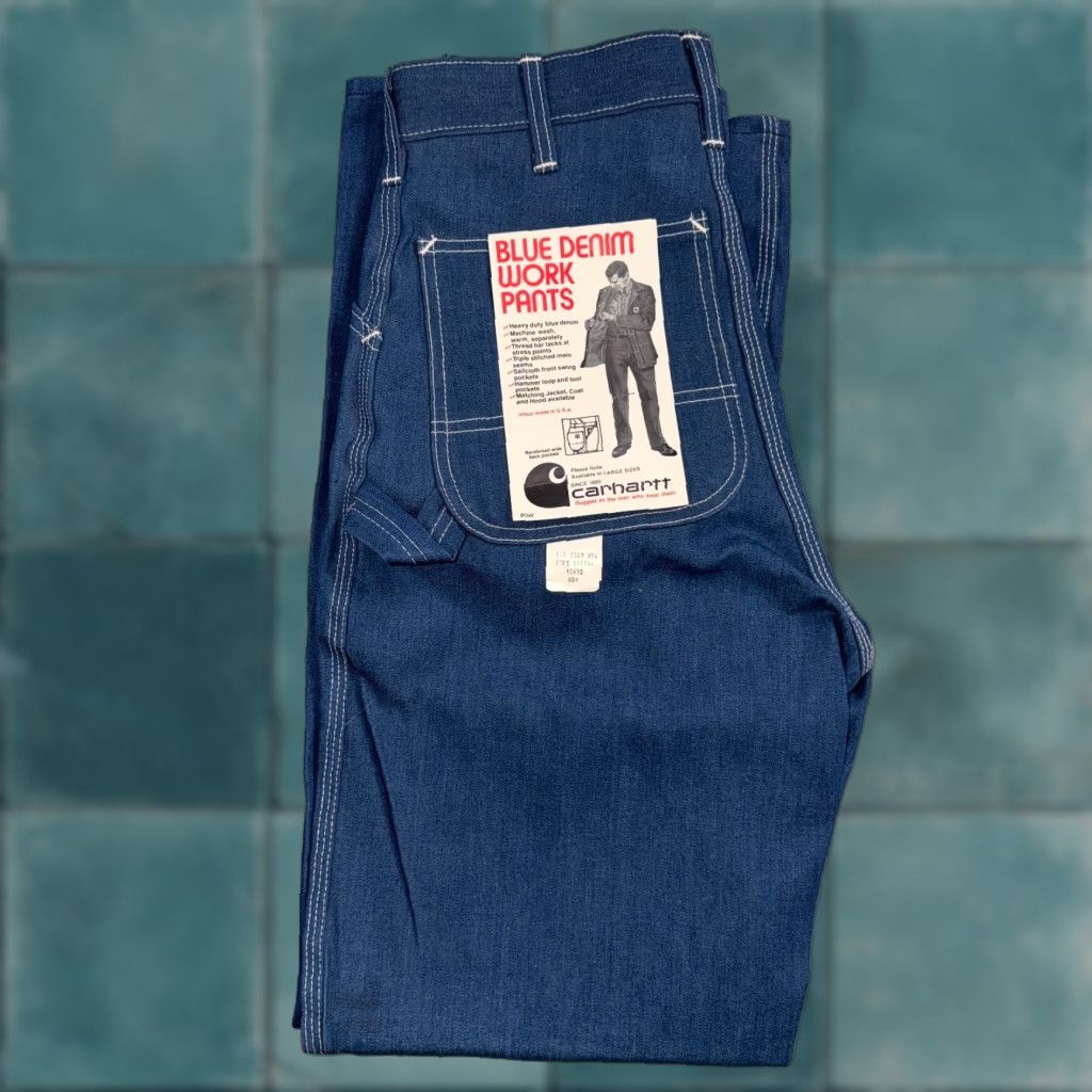Carhartt VINTAGE Carhartt Denim Work Pants Jeans Carpenter 30x32 Blue 1970s USA Union Tags Mens Mens (or "Mens" at end) Size US 30 / EU 46 - 1 Thumbnail