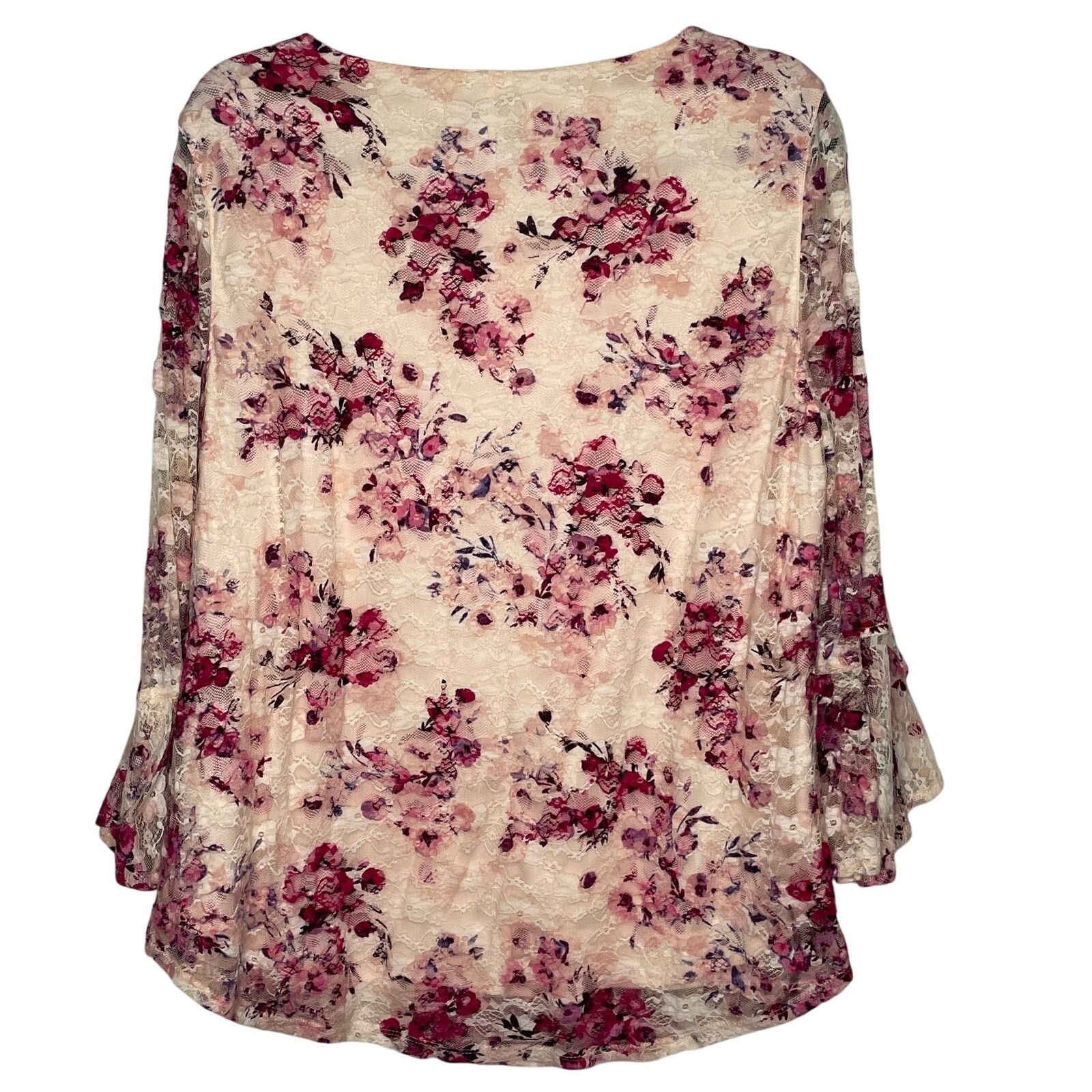 Other NWOT Elle Floral Lace Blouse Size XXL / US 16-18 / IT 52-54 - 3 Thumbnail