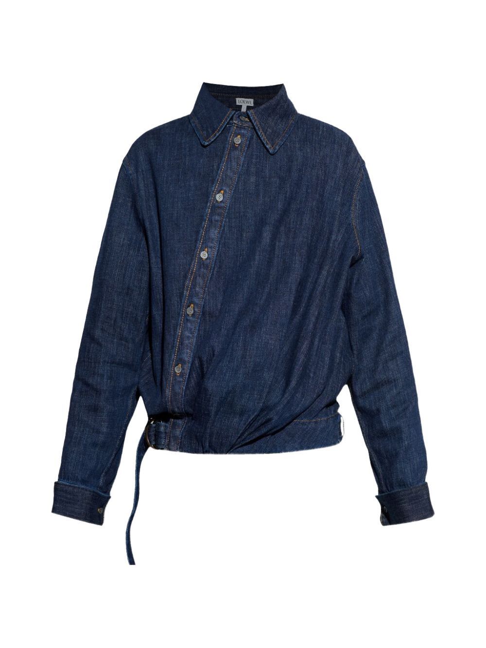 DRAPED DENIM SHIRT