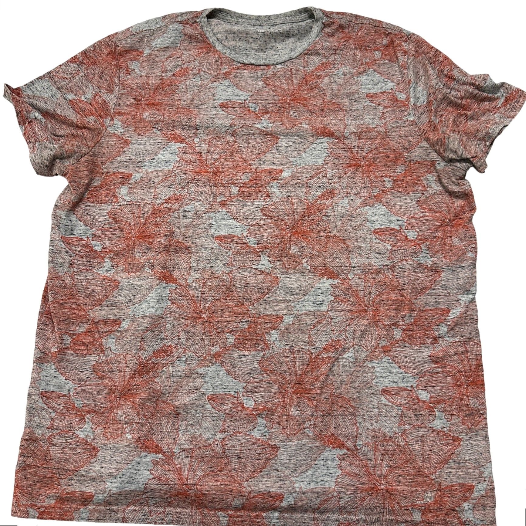 Vintage Goodfellow Mens XL Pink Gray Floral Short Sleeve Round Neck T-Shirt Summer Casual Size US 36 / EU 52 - 2 Thumbnail