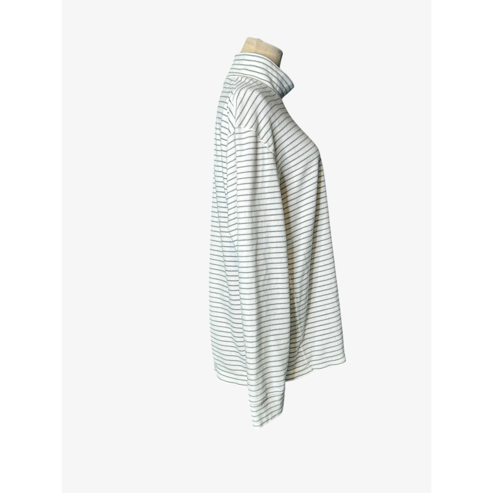 Uniqlo Uniqlo white gray stripes long sleeves fleece t shirt size L Size L / US 10 / IT 46 - 7 Thumbnail