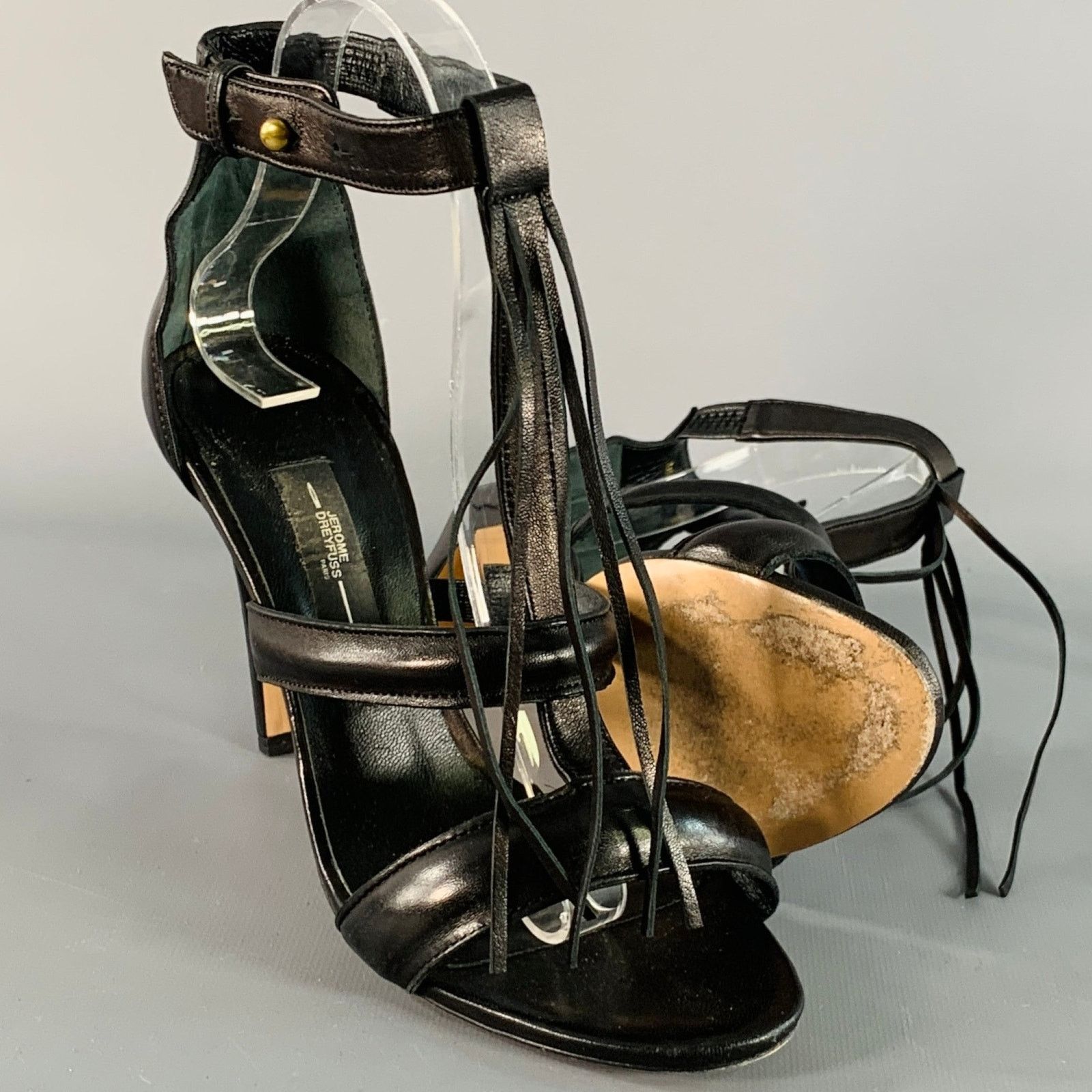 Jerome Dreyfuss JEROME DREYFUSS Size 7 Black Leather Fringed Stiletto Pumps Size US 7 / IT 37 - 5 Thumbnail