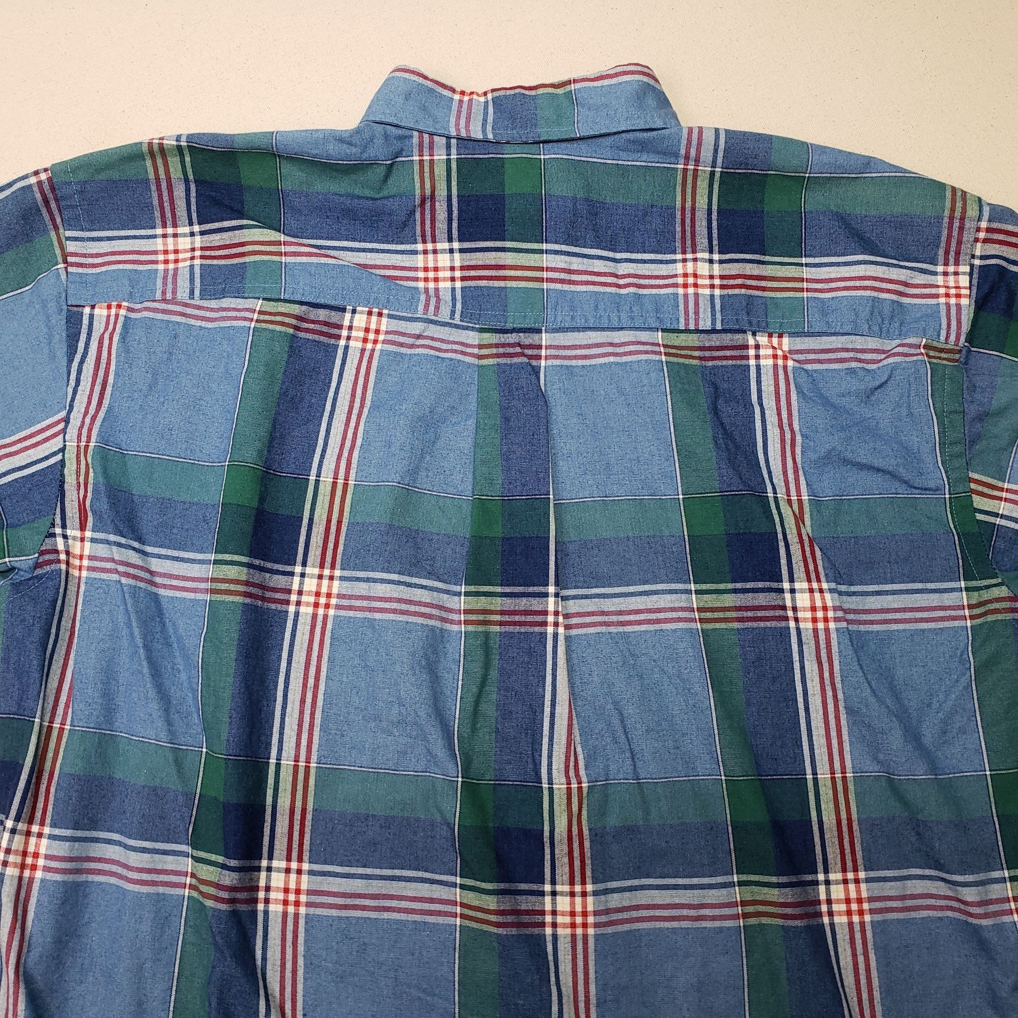 Van Heusen Van Heusen Men's Short Sleeve Button Up Shirt Blue/Red Sz L Size US L / EU 52-54 / 3 - 4 Thumbnail