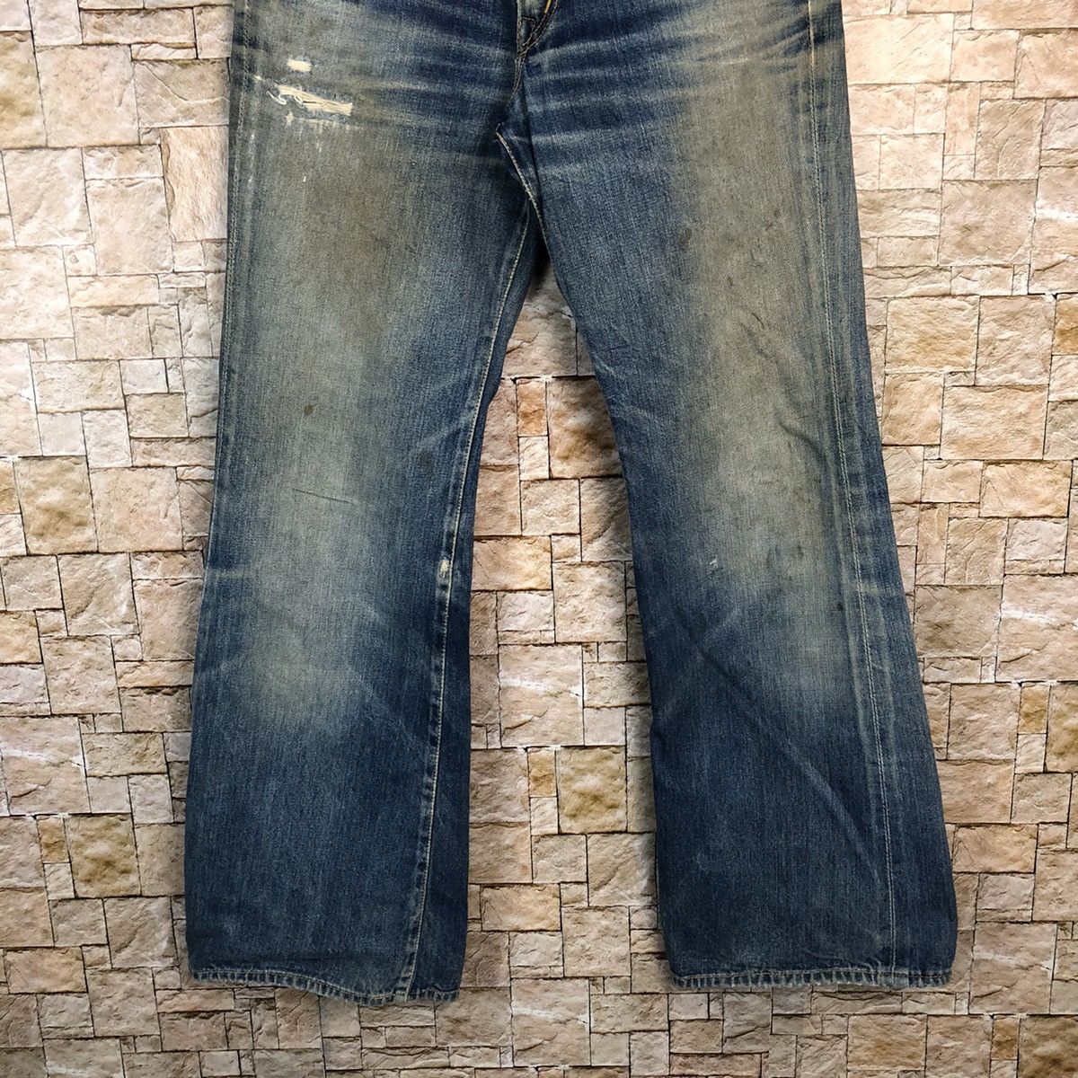 Big John Big John selvedge vintage Blue Distressed Denim Pants #A345 Size US 31 - 3 Thumbnail