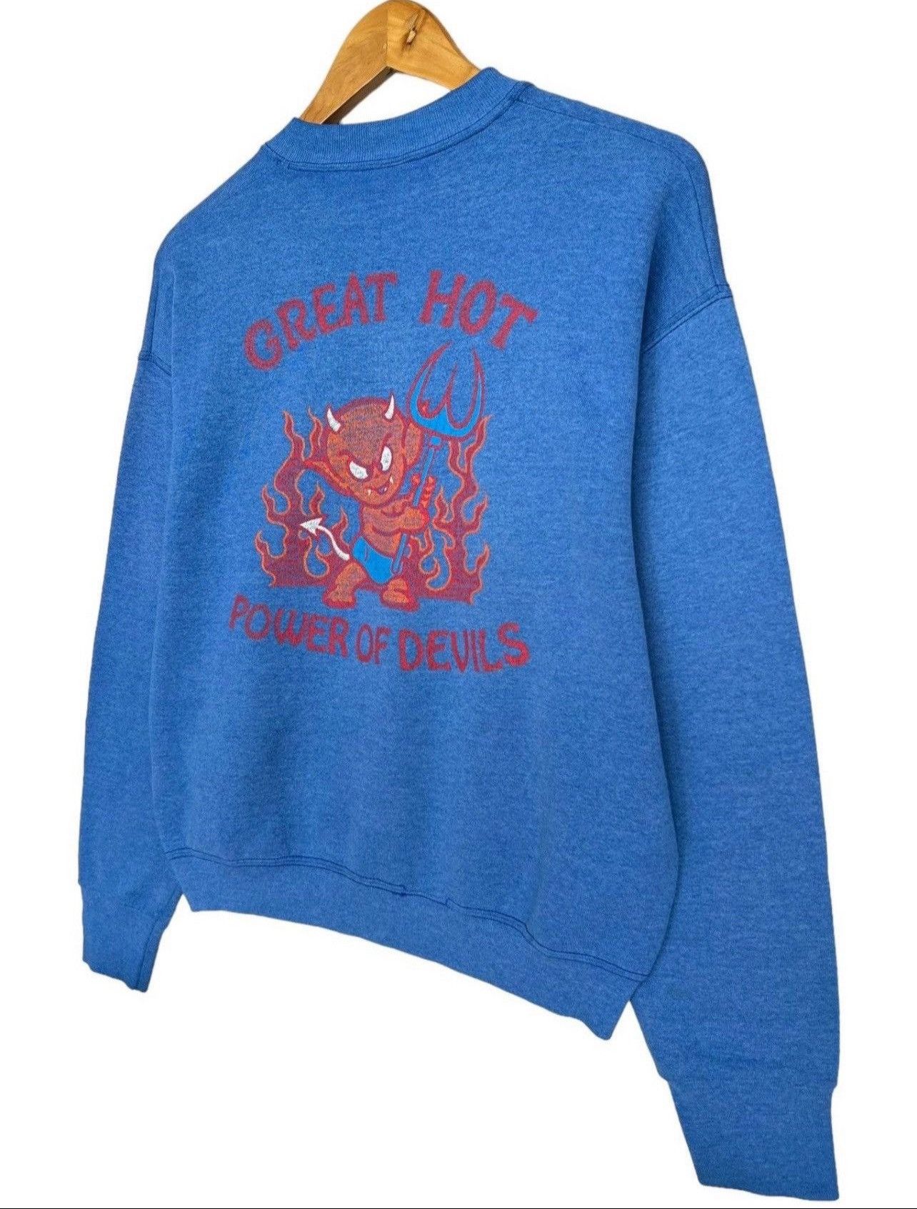Devilock × Vintage Vintage 80s Great Red Hot Power of Devils Sweatshirt Size US S / EU 44-46 / 1 - 4 Thumbnail