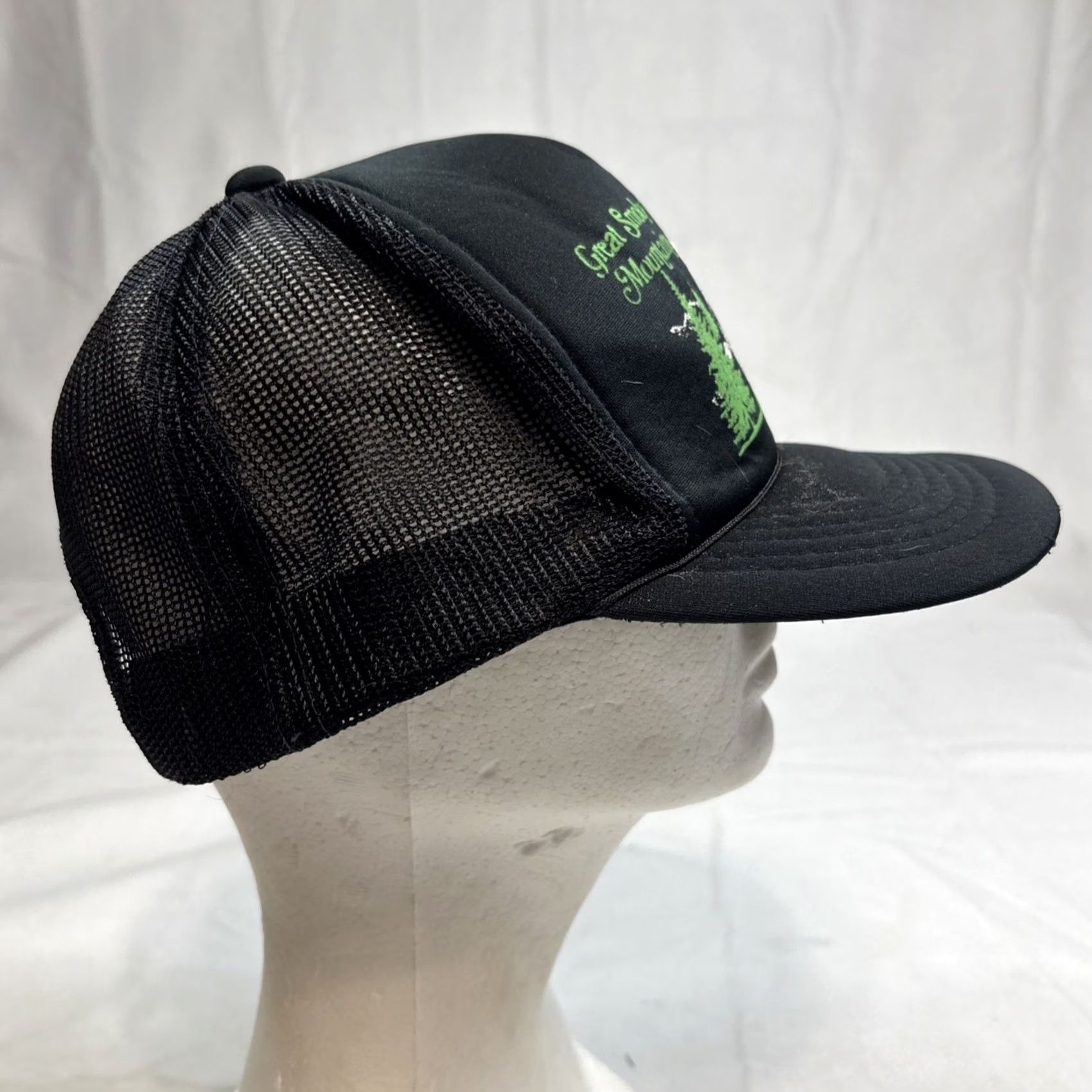 Vintage VINTAGE Great Smoky Mountains National Park Black Trucker Cap Hat Bear Snapback Men One Size Black Trucker Hat Snapback National Parks Mens Size US M / EU 48-50 / 2 - 4 Thumbnail