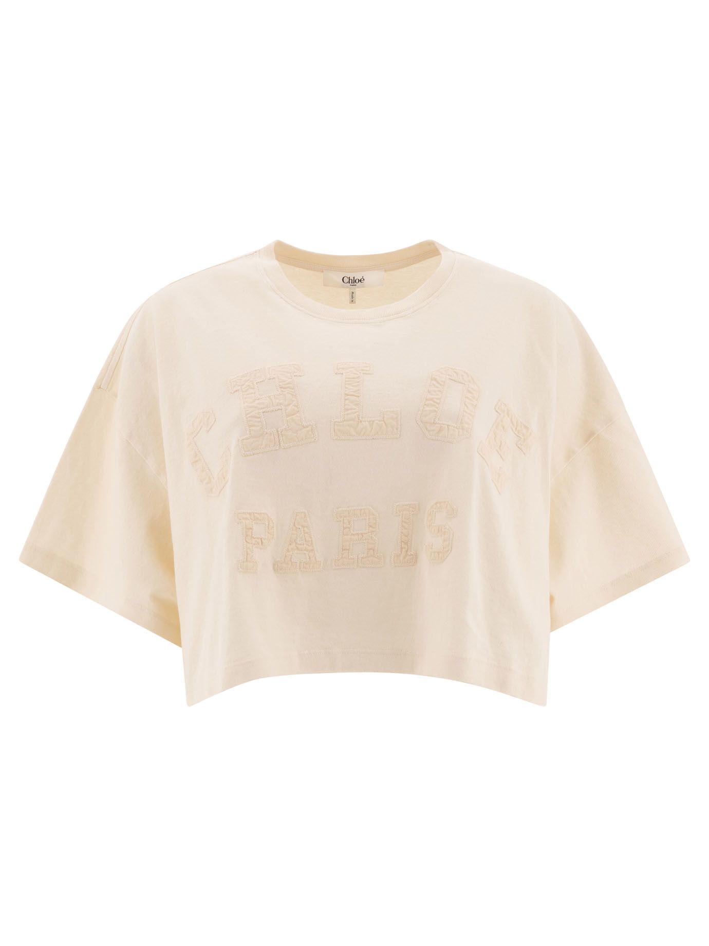 Chloe Cropped Cotton Jersey T-Shirt Size S / US 4 / IT 40 - 1 Thumbnail