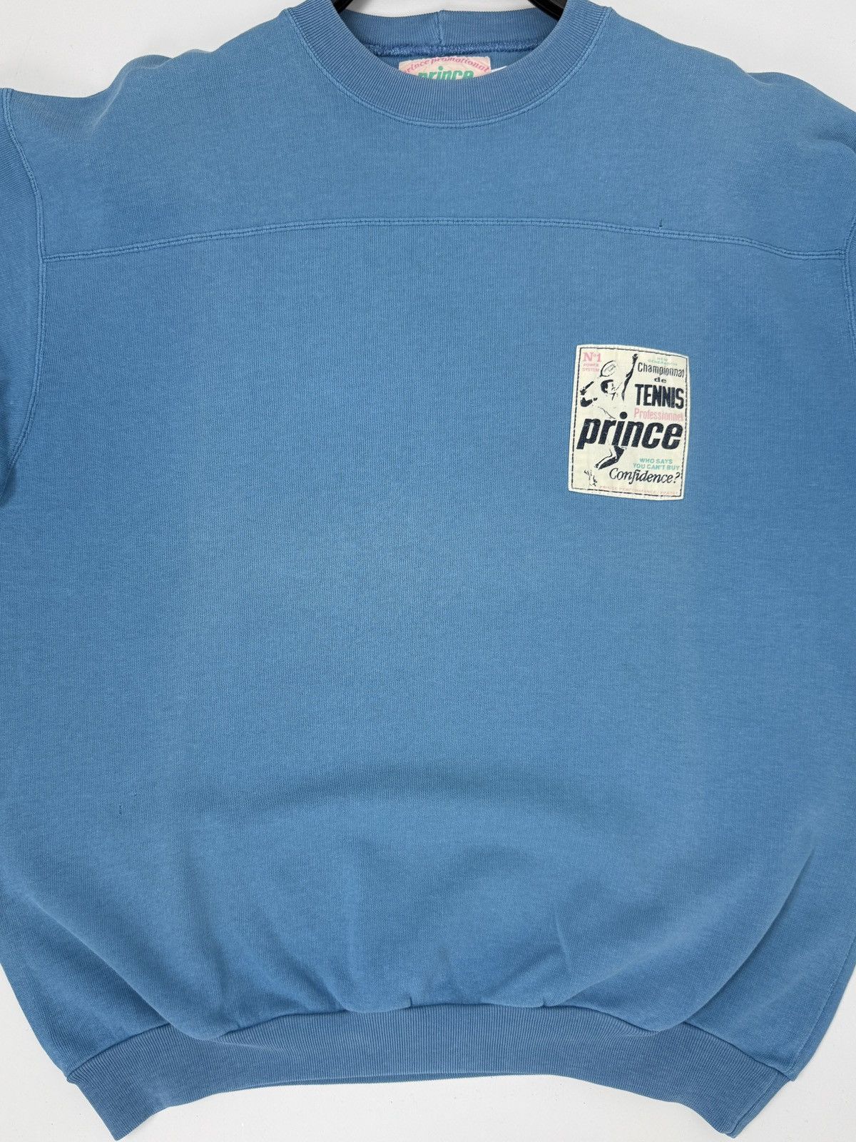 Prince 1980’s Vintage Prince Tennis Patch Baby Blue Boxy Sweatshirt Size US M / EU 48-50 / 2 - 11 Thumbnail