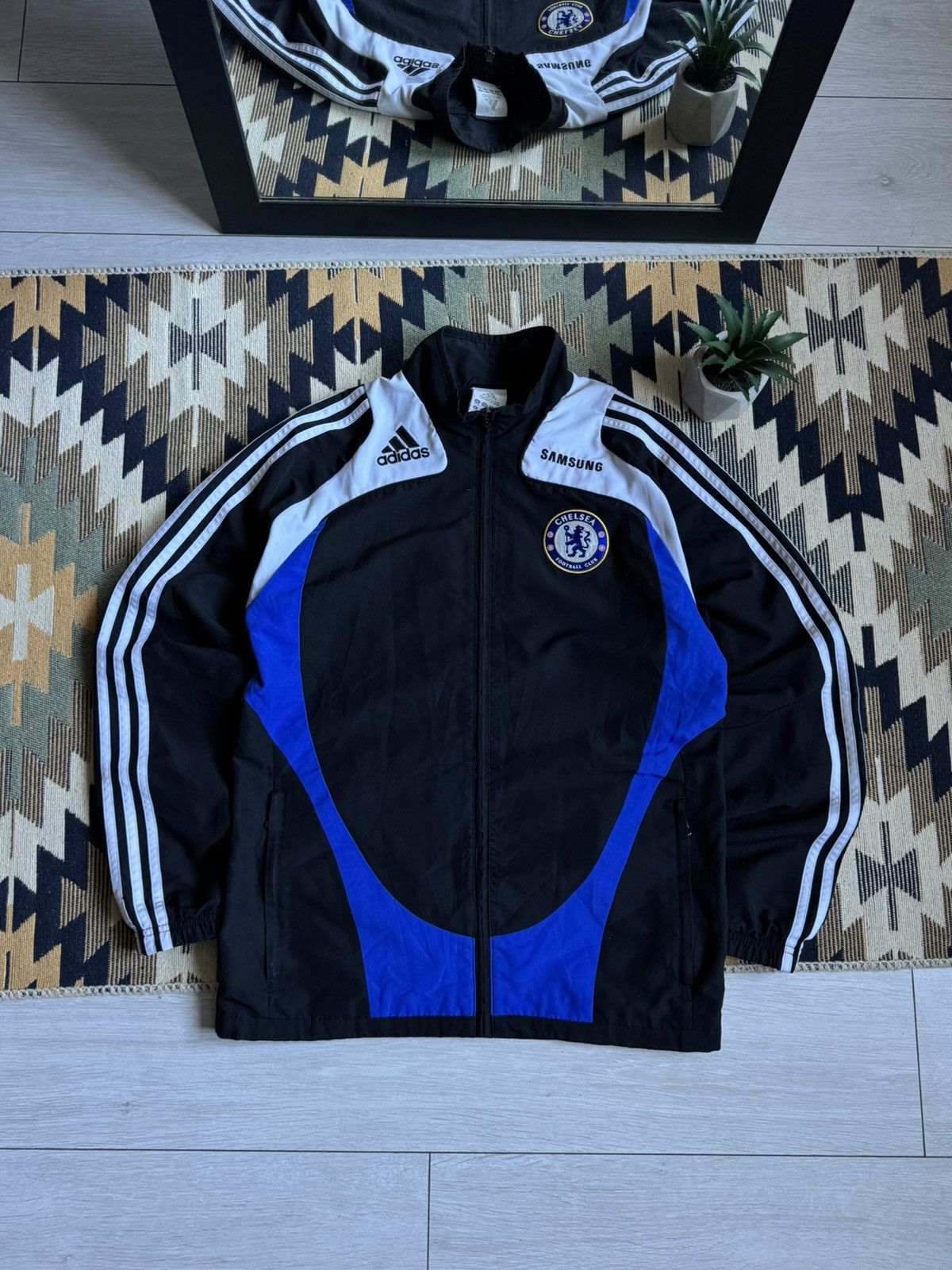 Adidas Vintage 2008/09 Adidas Chelsea Nylon Soccer Jacket Size US S / EU 44-46 / 1 - 1 Thumbnail