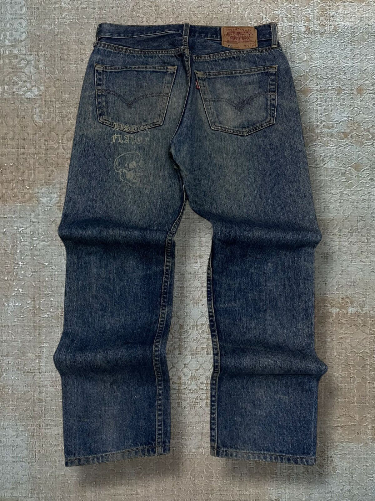 Levi's Vintage Clothing Vintage 1990s Designer Levis 501 Skull Distressed Denim Size US 31 - 9 Thumbnail