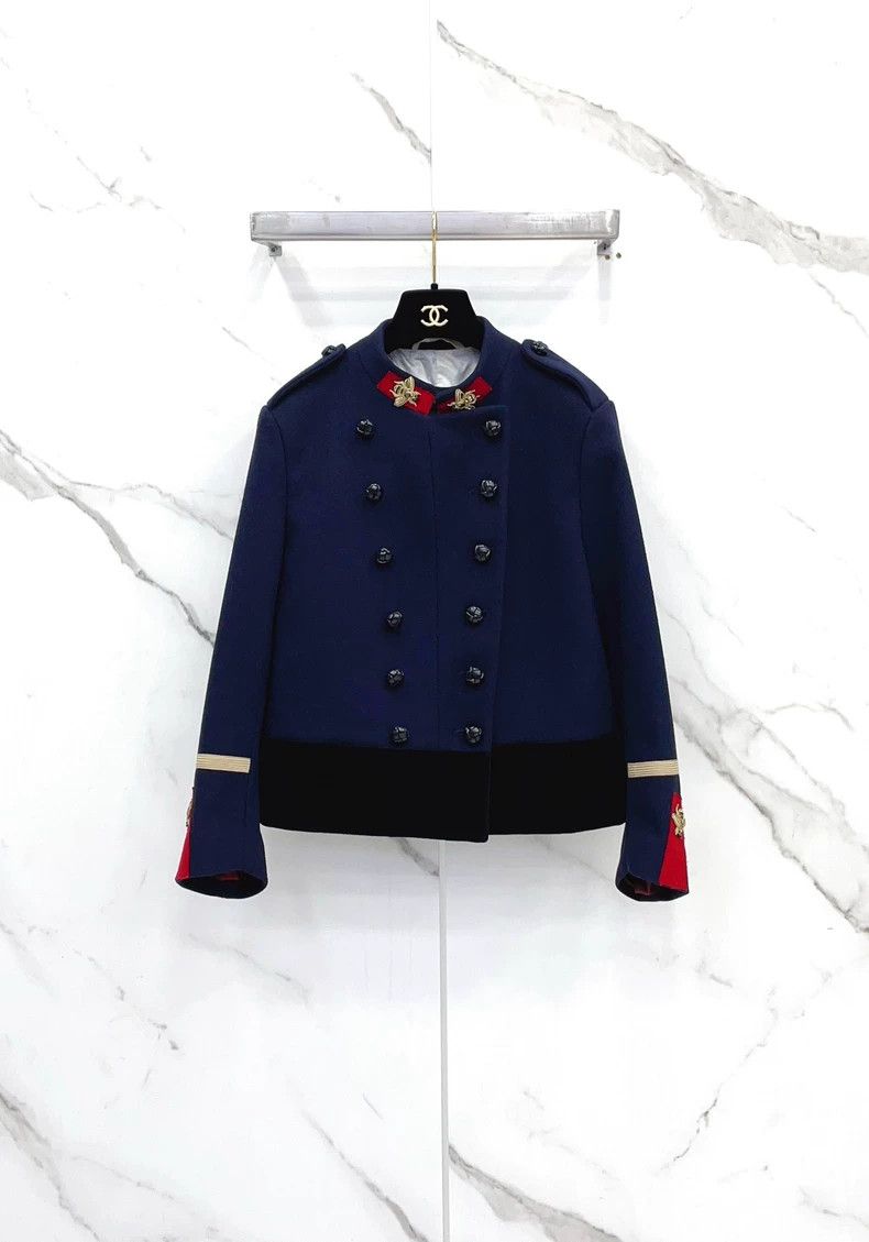 Gucci Gucci Dark blue court style gold bee armband collar black c Size S / US 4 / IT 40 - 1 Thumbnail