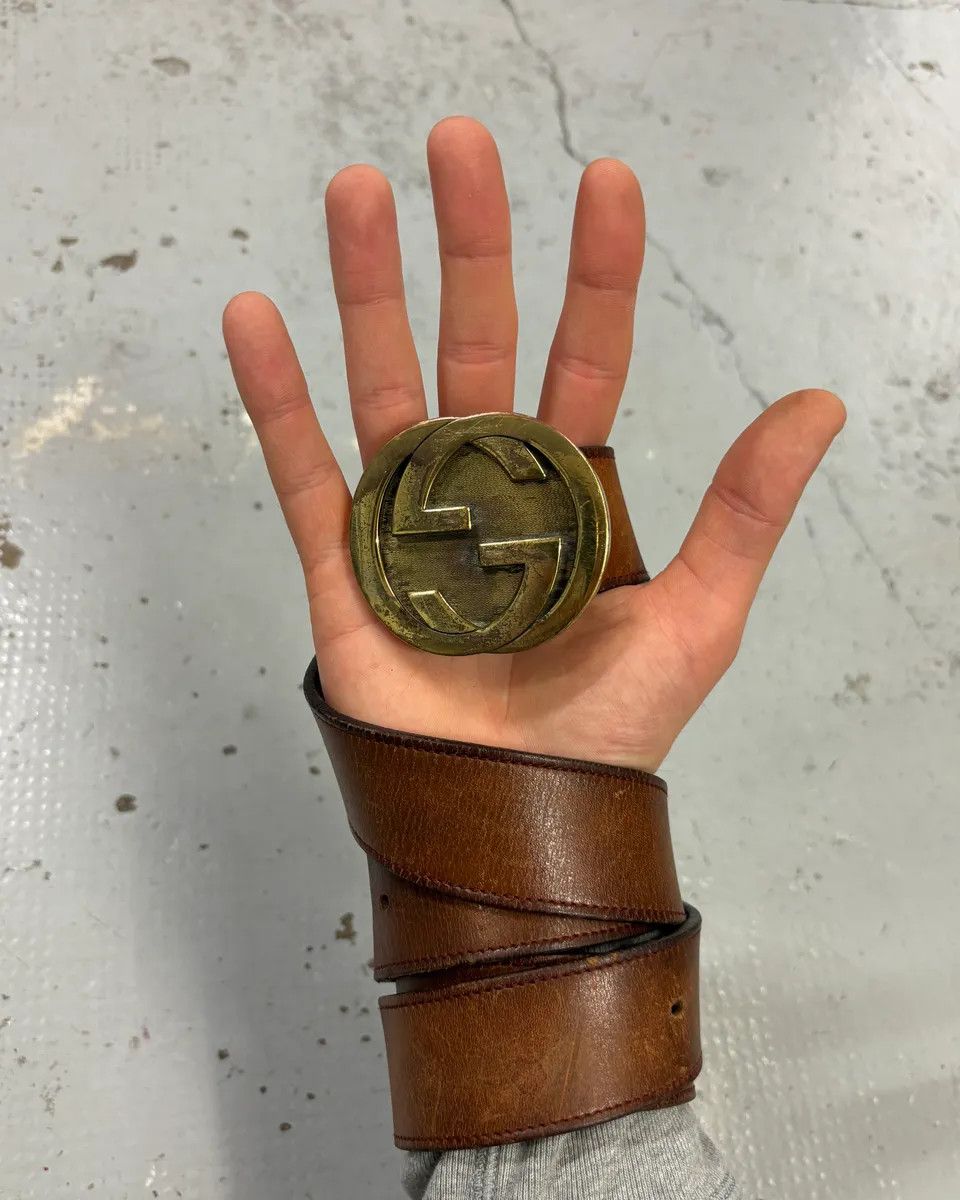 Gucci 2000s Gucci Brown Leather Propaganda belt by Tom Ford Size ONE SIZE - 3 Thumbnail