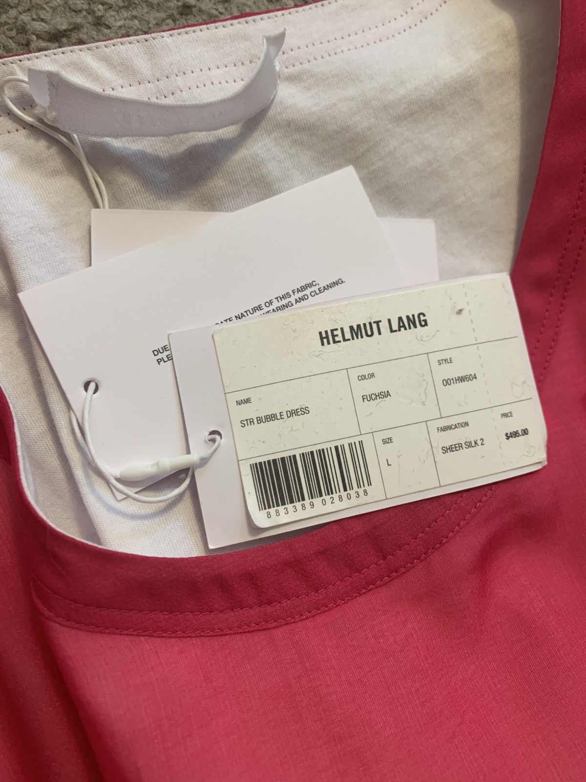 Helmut Lang HELMUT LANG PINK BUBBLE SILK DRESS Size L / US 10 / IT 46 - 17 Thumbnail