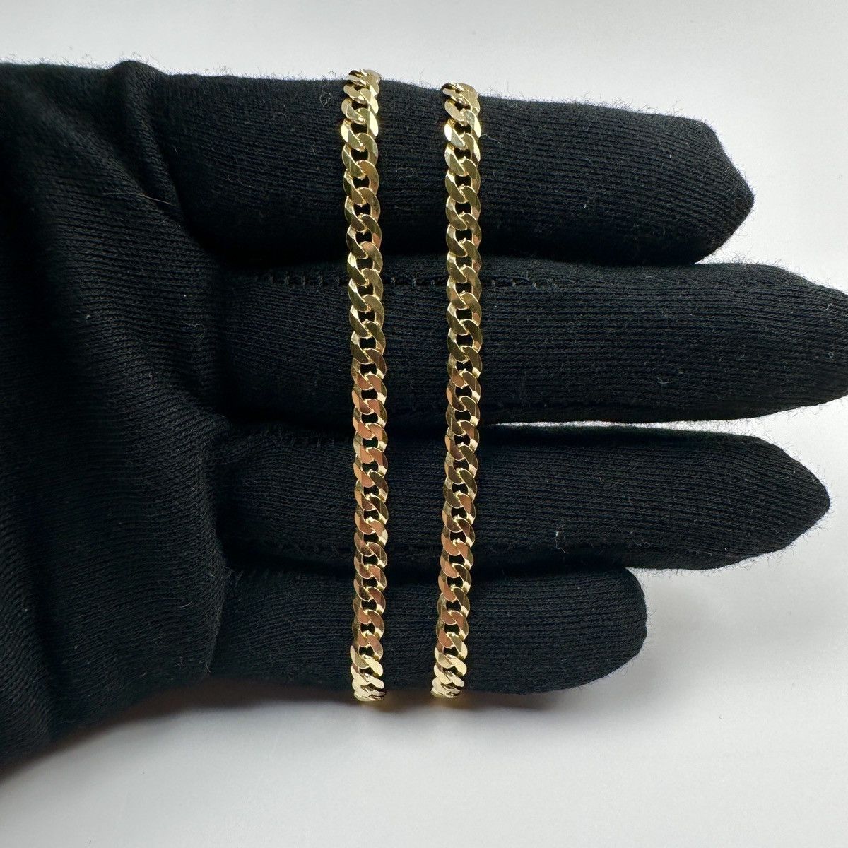 Sterling Silver Gold chain 14k gold vermeil Cuban link chain 4mm 22 inches Size ONE SIZE - 4 Thumbnail