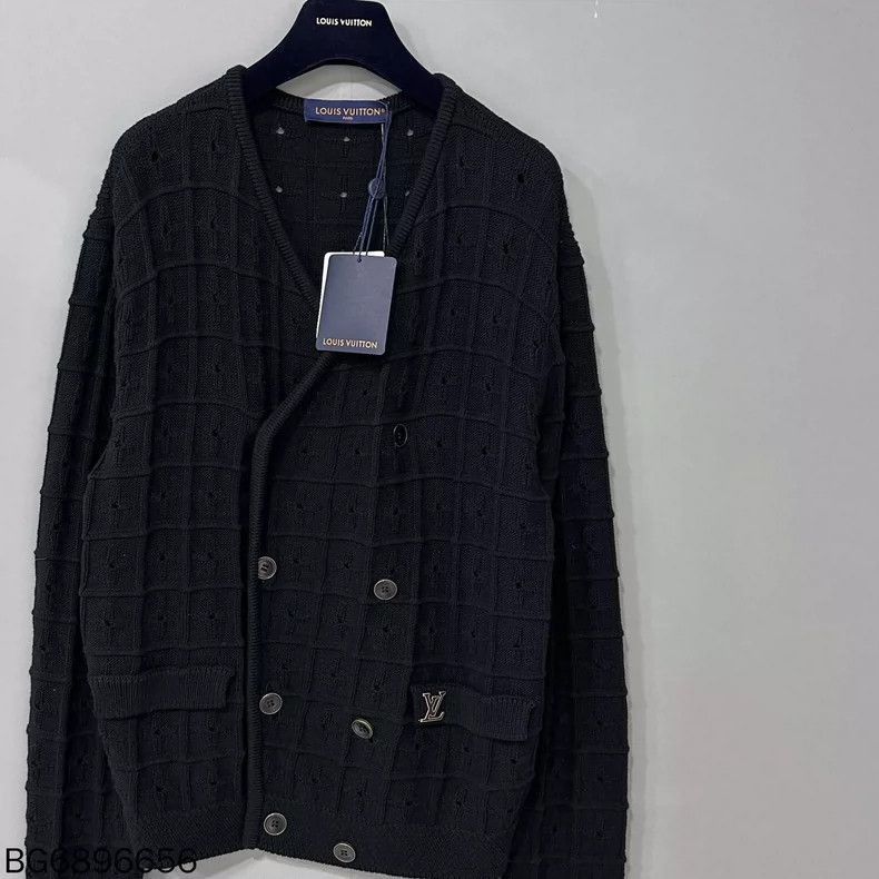 Louis Vuitton Louis Vuitton Double-Breasted Logo Knit Coat- Size M / US 6-8 / IT 42-44 - 2 Thumbnail