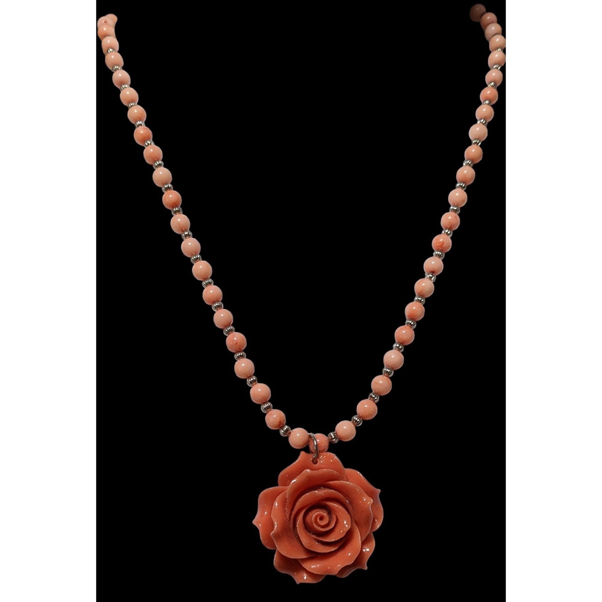 Other Retro Cottagecore Pink Beaded Floral Pendant Necklace Size ONE SIZE - 2 Thumbnail