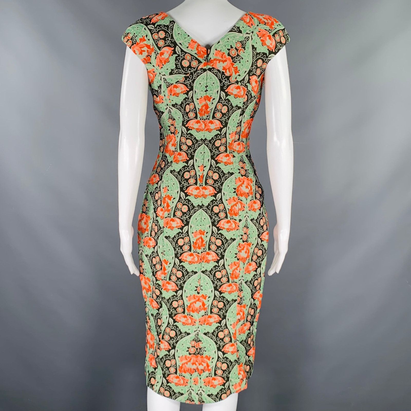 Zac Posen ZAC POSEN Multi Color Cotton Blend Tapestry Sleeveless Dress Size M / US 6-8 / IT 42-44 - 4 Thumbnail