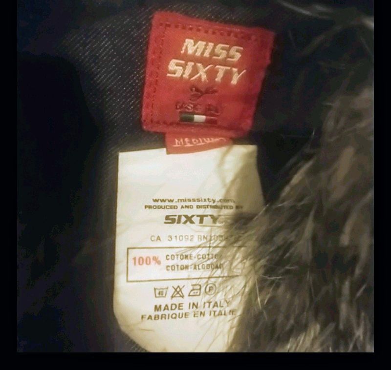 Miss Sixty Vintage Jean coat with faux fur collar/designer belt Size M / US 6-8 / IT 42-44 - 9 Thumbnail