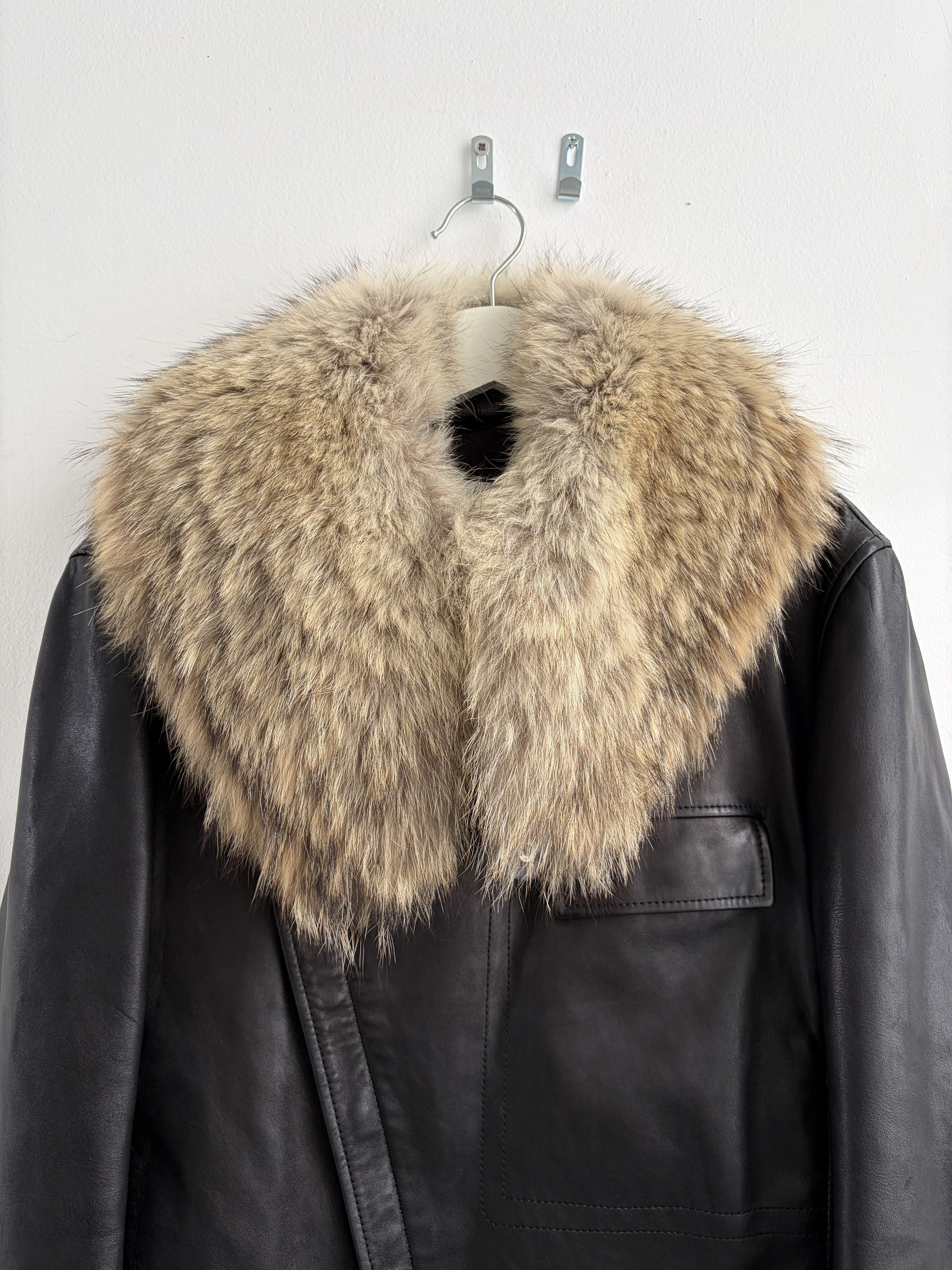 Yves Saint Laurent Tom Ford Yves Saint Laurent, Coyote Fur Leather Jacket, 50 Size US M / EU 48-50 / 2 - 2 Thumbnail