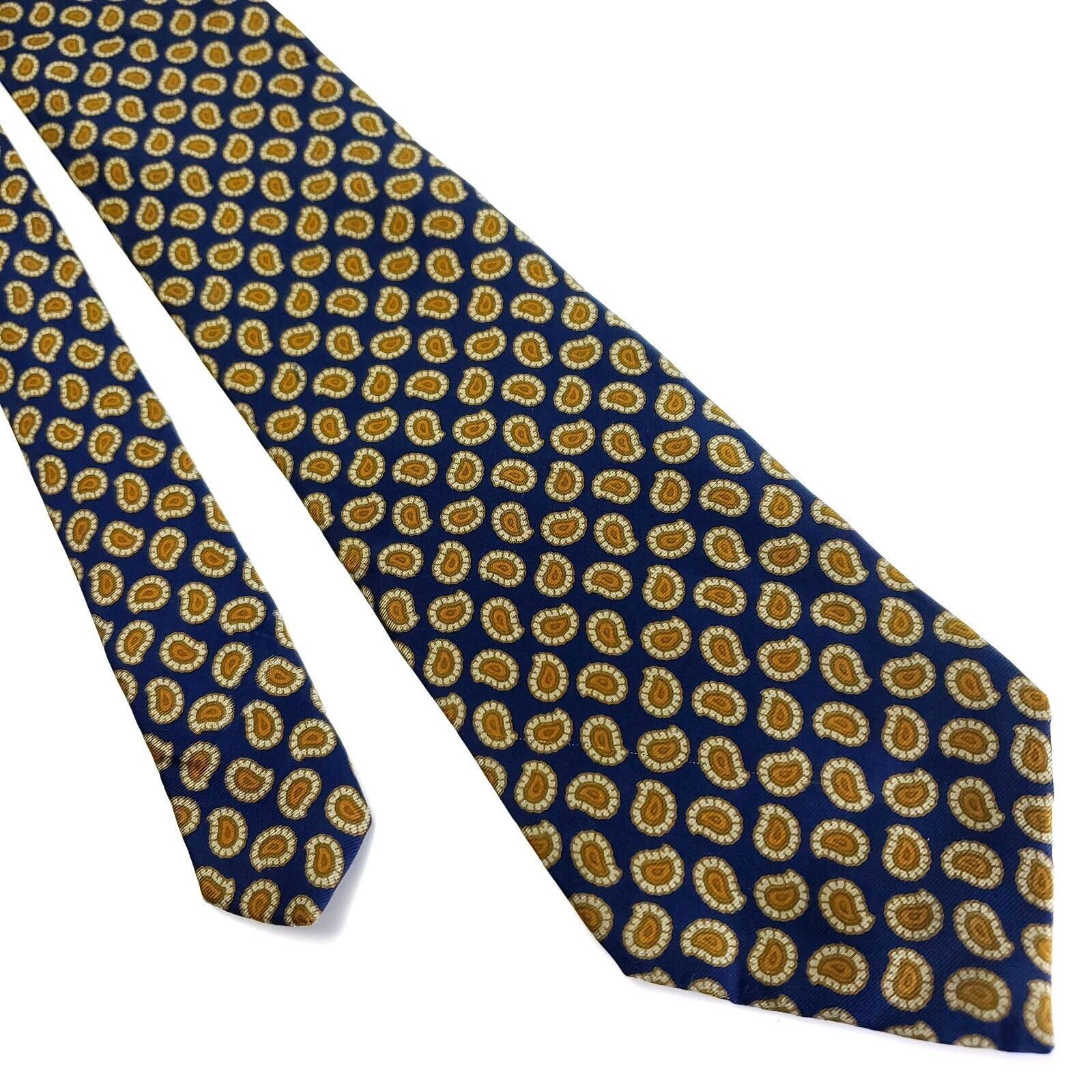 Barneys New York Barney's New York Blue Brown Silk Tie Woven Paisley Size ONE SIZE - 1 Thumbnail