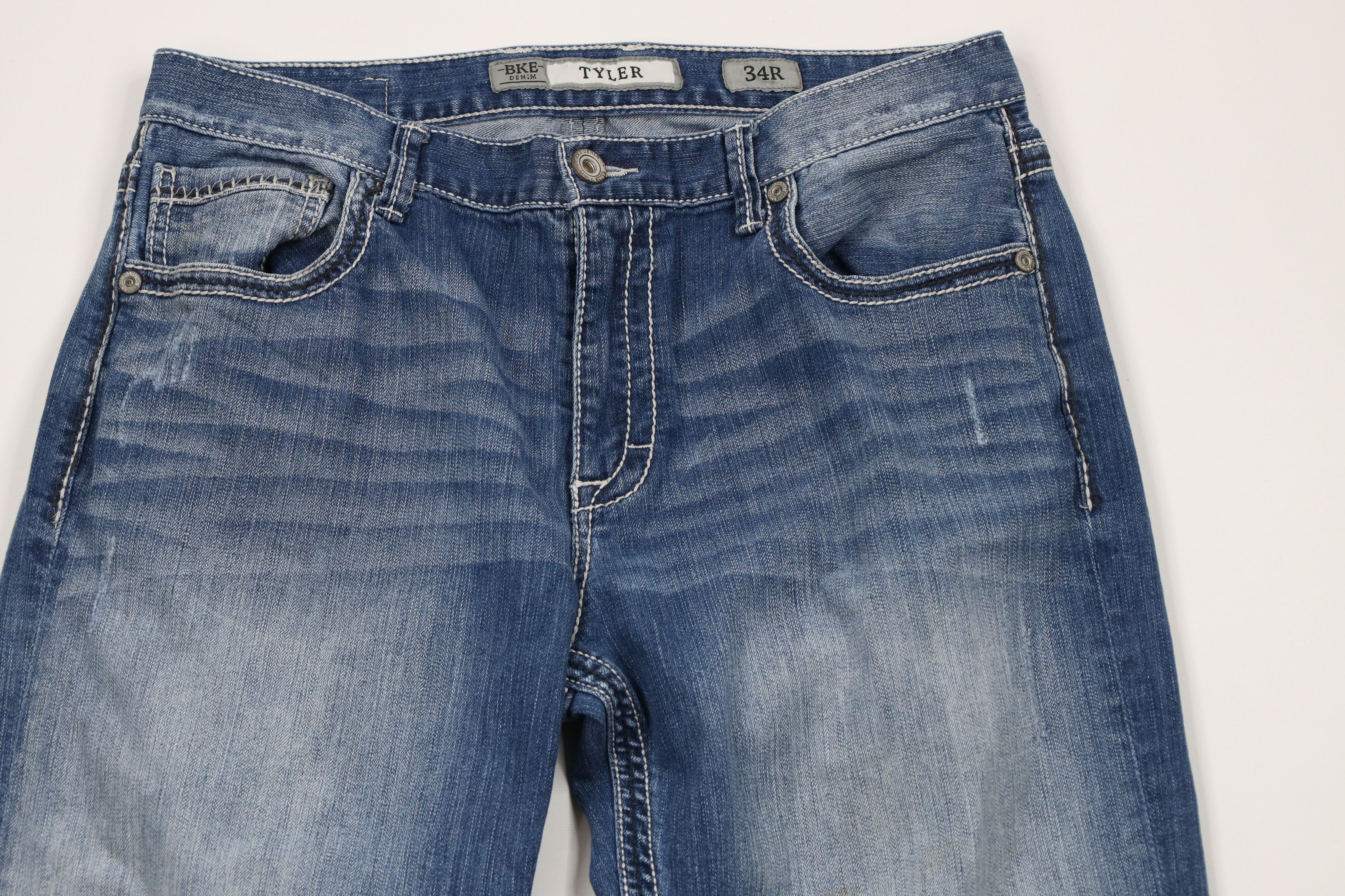 BKE × Vintage Buckle BKE Stitch Stretch Tyler Flared Boot Cut Denim Jeans Size US 34 / EU 50 - 2 Thumbnail