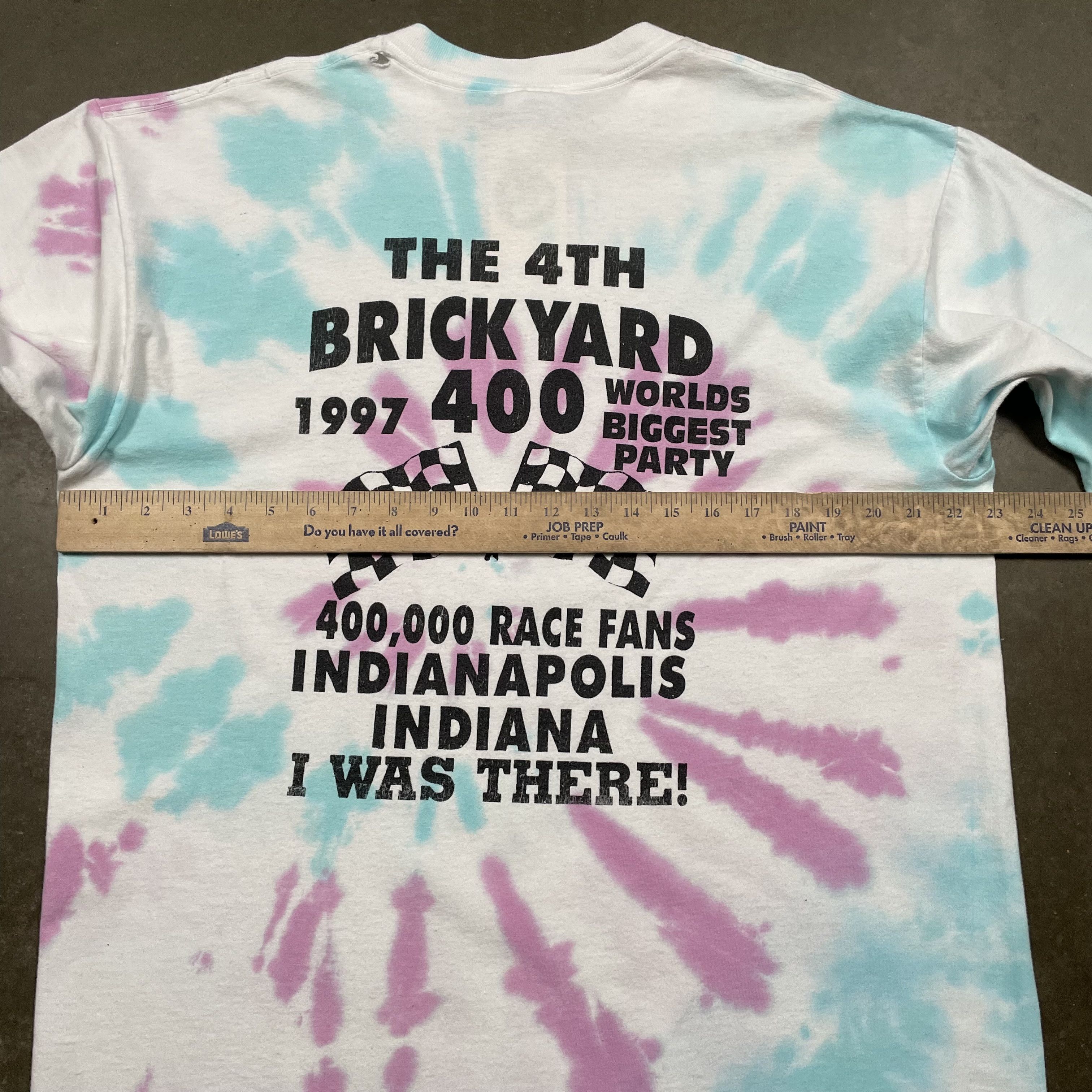 NASCAR × Vintage Vintage 90s Tie Dye Nascar Tshirt Brickyard 400 Drinking Size US XL / EU 56 / 4 - 9 Thumbnail