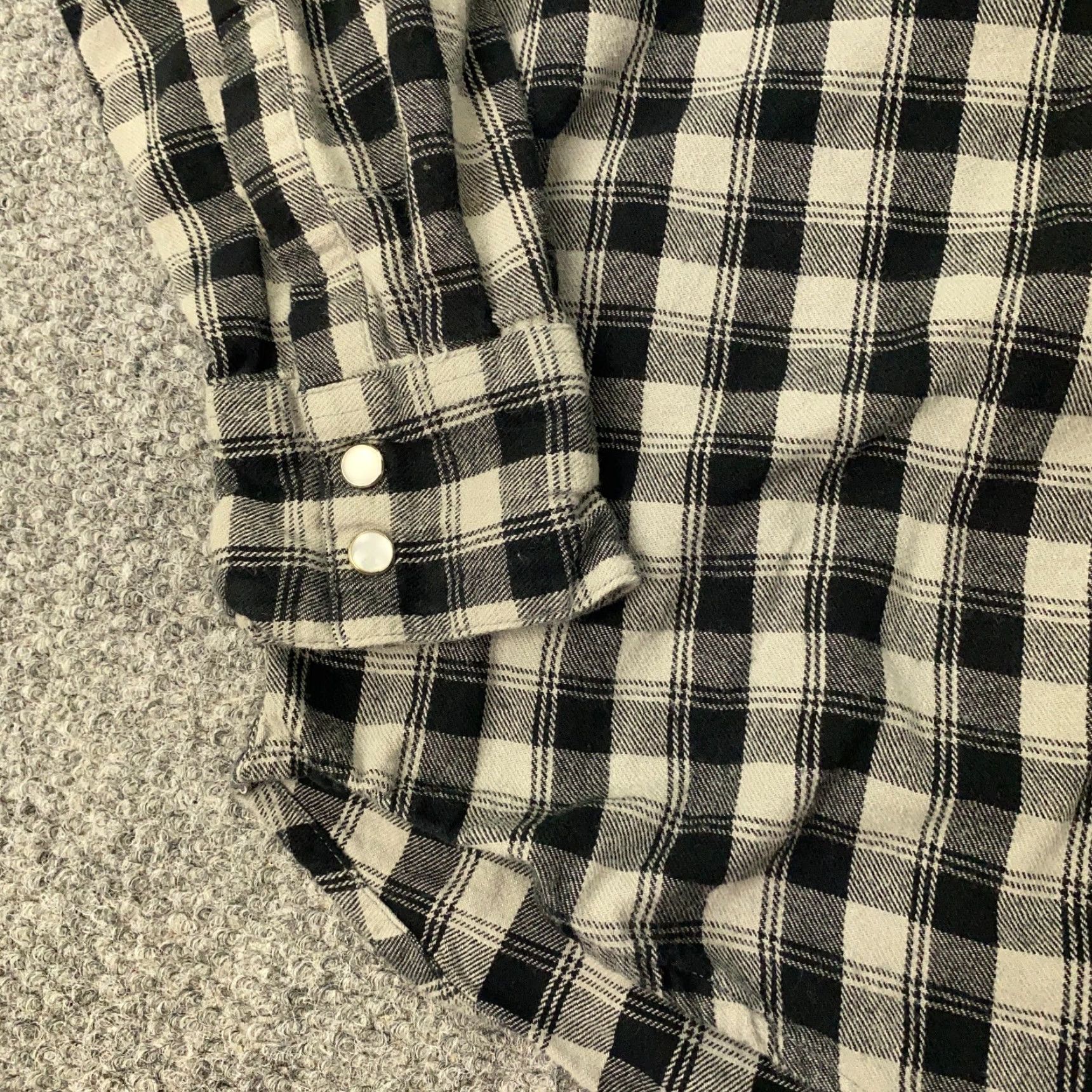 Levi's Levis Pearl Snap Shirt Mens M Black Plaid Western Long Sleeve Shirt Size US M / EU 48-50 / 2 - 4 Thumbnail