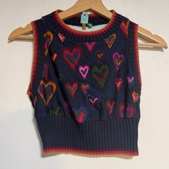 Farm Rio FARM Rio Heart Print Knit Set (Top & Skirt /2pc Set) – (XS) Size XS / US 0-2 / IT 36-38 - 2 Thumbnail