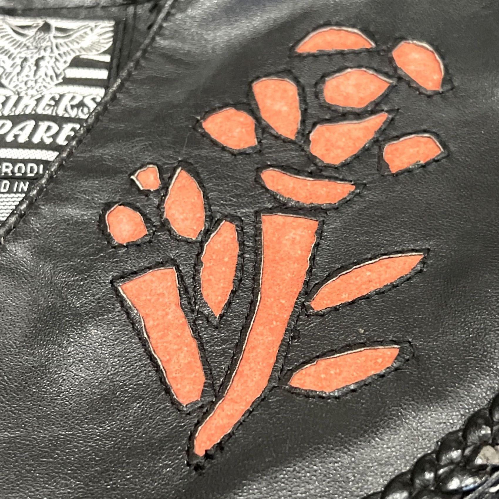 Vintage Bikers Dream Apparel Vest Womens XL Black Leather Floral Fringe Snap Pockets Harley Key Chain Casual Biker Size XL / US 12-14 / IT 48-50 - 4 Thumbnail