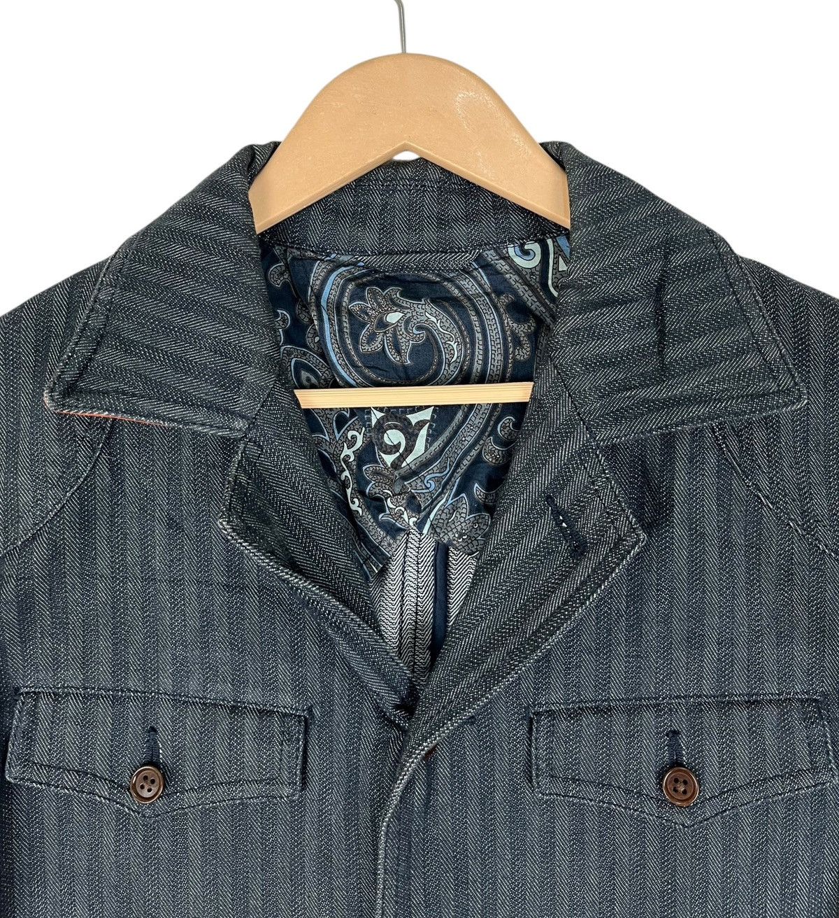 Alexander Julian × Japanese Brand Alexander Julian Stripe Hickory Denim Jacket Size US M / EU 48-50 / 2 - 6 Thumbnail