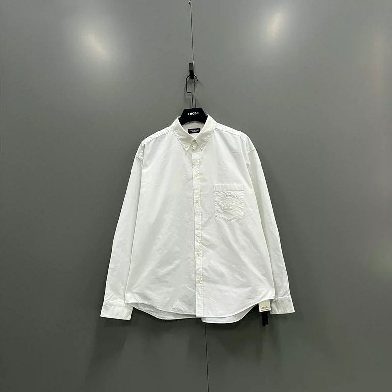 Balenciaga Balenciaga size 39 White logo embroidery long-sleeved shir Size US S / EU 44-46 / 1 - 1 Thumbnail