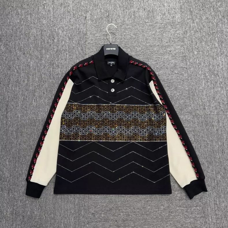 Chanel Chanel Rhinestone logo long sleeves 2506-Nextarrow Size S / US 4 / IT 40 - 1 Thumbnail