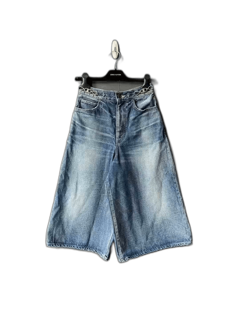 Celine Celine Gold Buckle Cropped Denim Pants Size 27" / US 4 / IT 40 - 1 Thumbnail