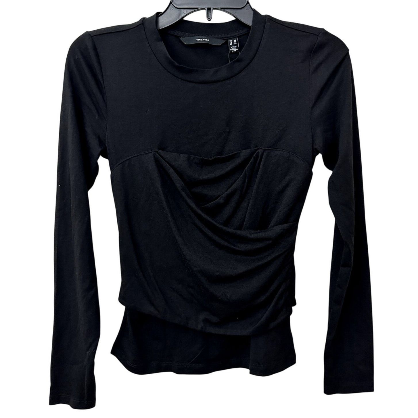 Other Vero Mada Women's Black Knit Long Sleeve Top Blouse M NWT Size M / US 6-8 / IT 42-44 - 2 Thumbnail