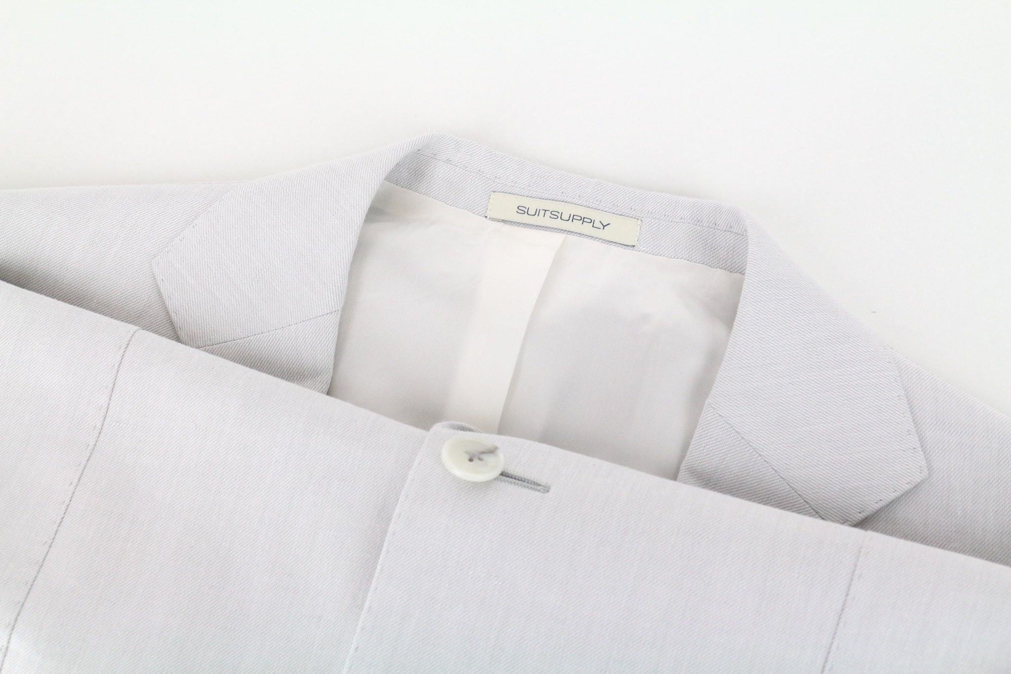 Suitsupply HAVANA PATCH UK40S Grey Slim Linen Cotton Suit 73445 Size 40S - 8 Thumbnail