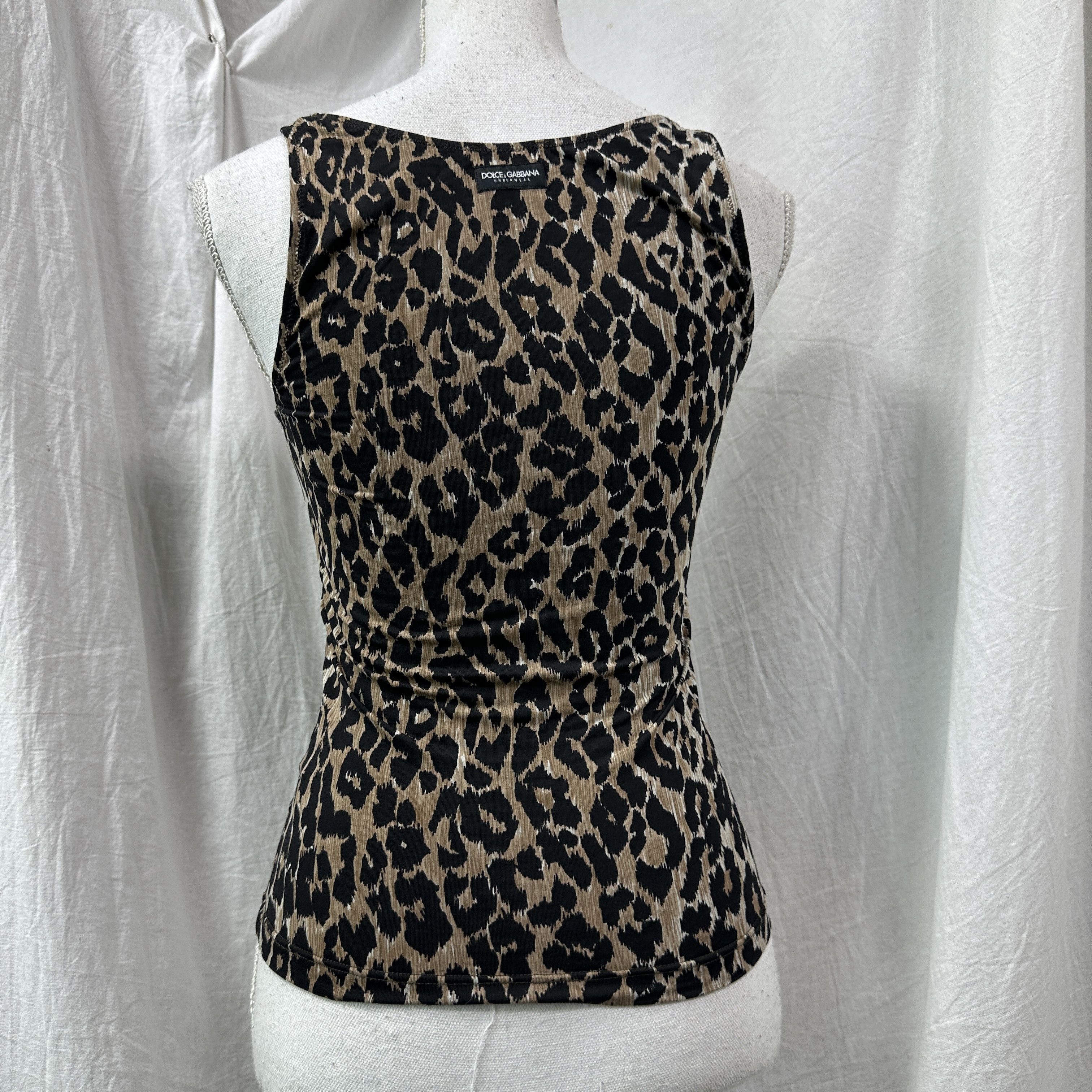 Dolce & Gabbana Vintage Old Money Preppy Dolce & Gabbana Cheetah Tanktop Y2K Size S / US 4 / IT 40 - 7 Thumbnail