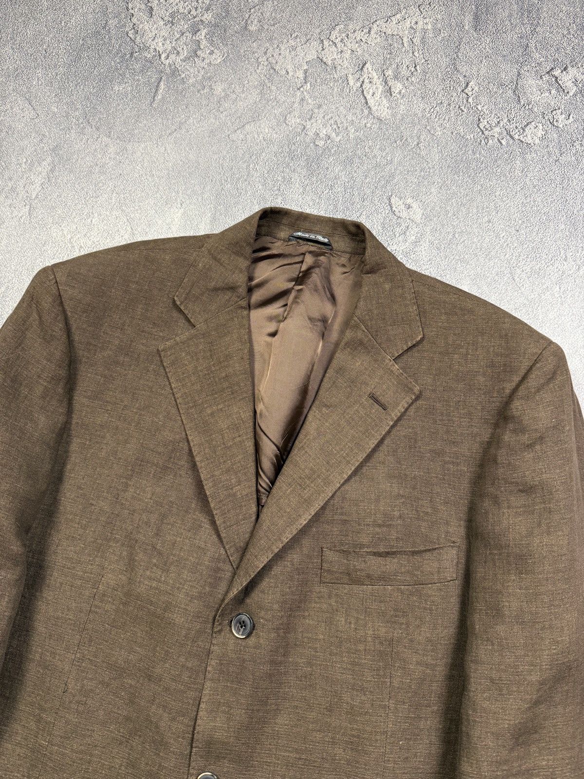 Lardini Size 54 Regular Brown Linen Double Breasted Luxury Suit Size 54R - 4 Thumbnail