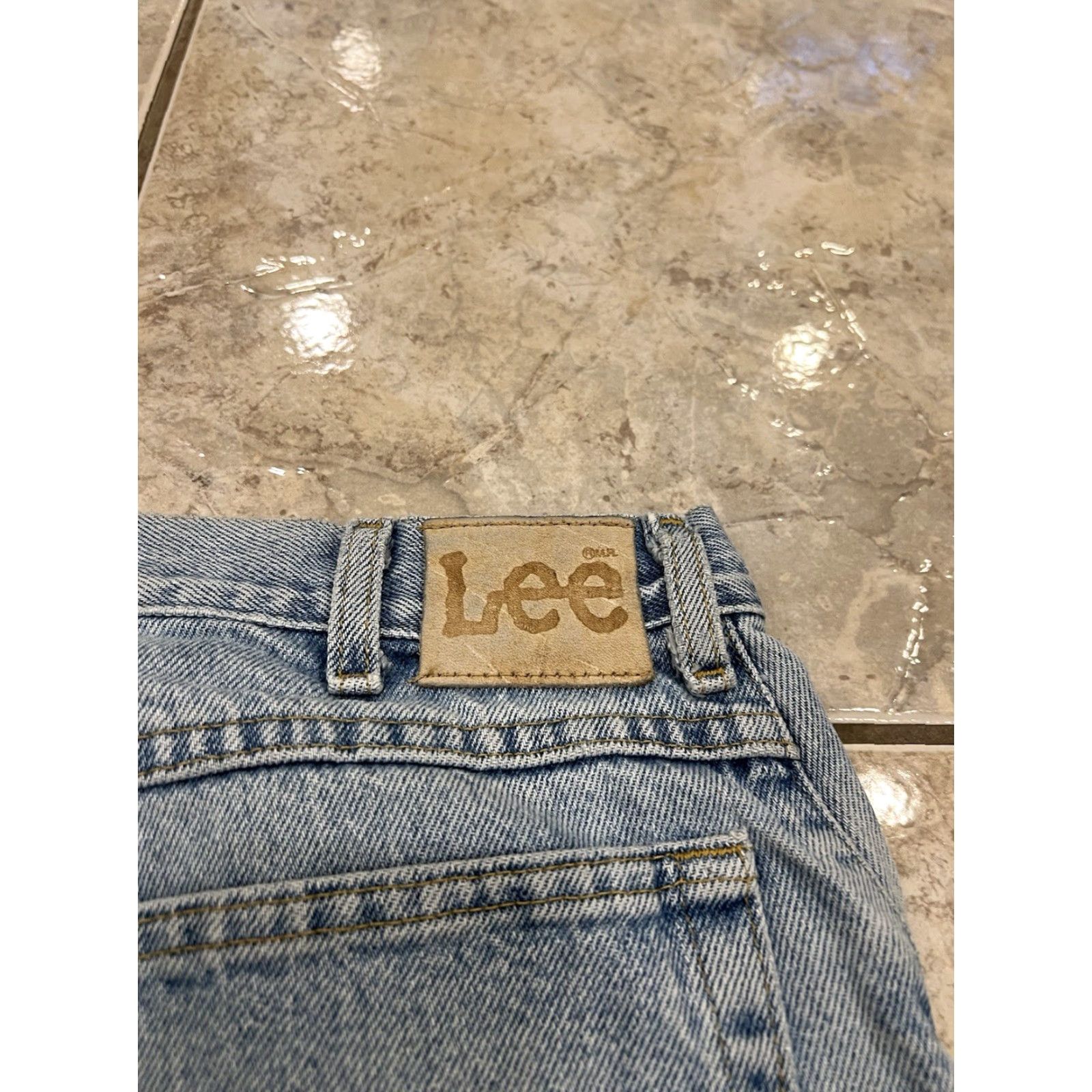 Lee VINTAGE LEE Jeans Distressed Light Wash 32X32 100% Cotton Straight Mens Jeans 90s Y2K Size US 32 / EU 48 - 6 Thumbnail